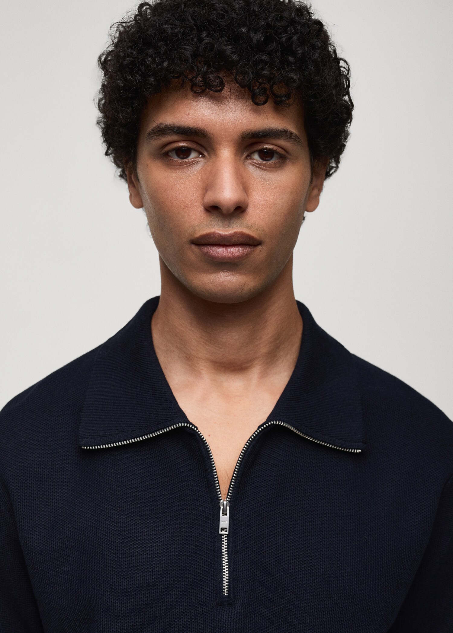 Pullover texture collo polo zip - Dettaglio dell'articolo 1