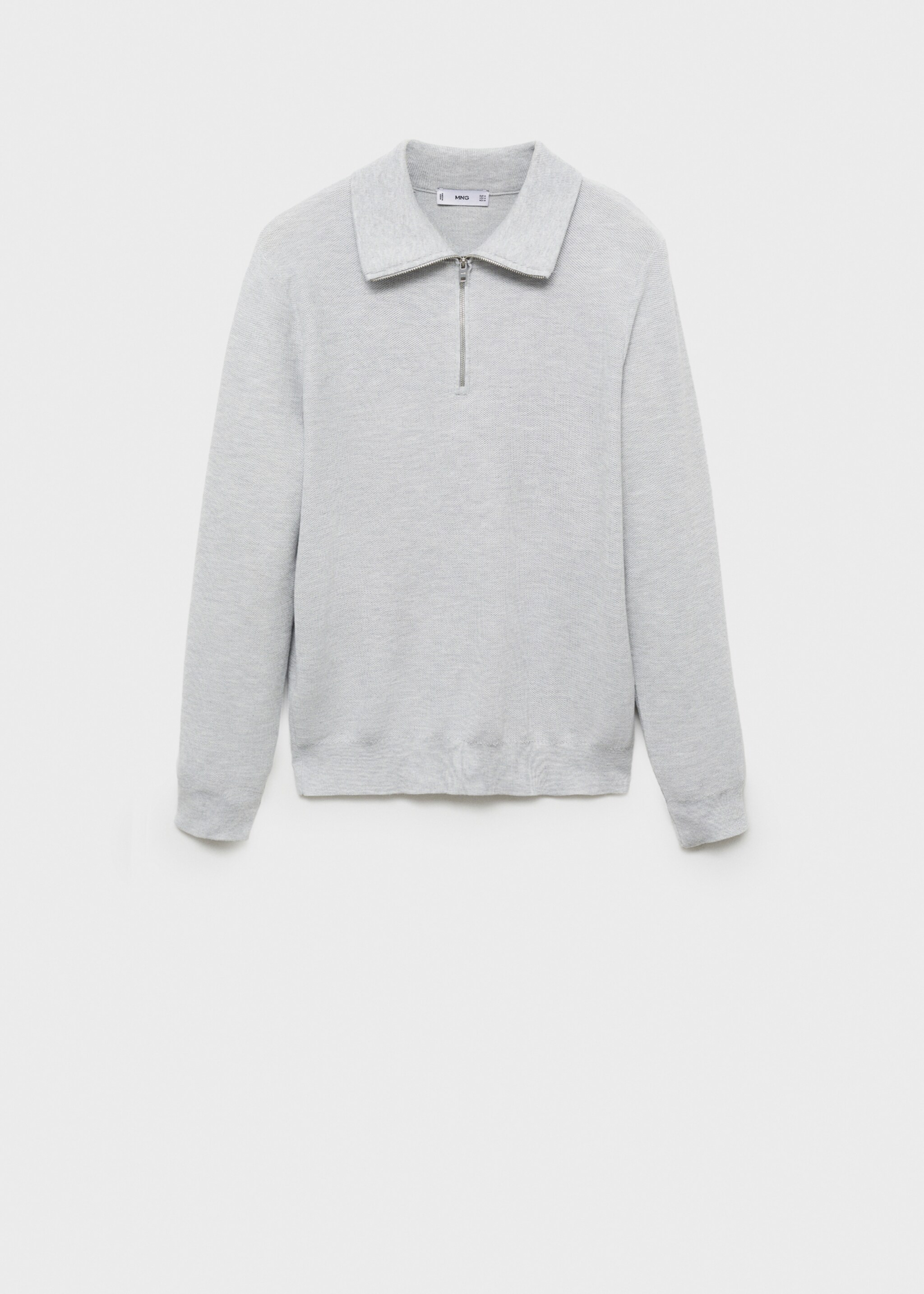 Sweater with polo-neck structure and zip - Article without model