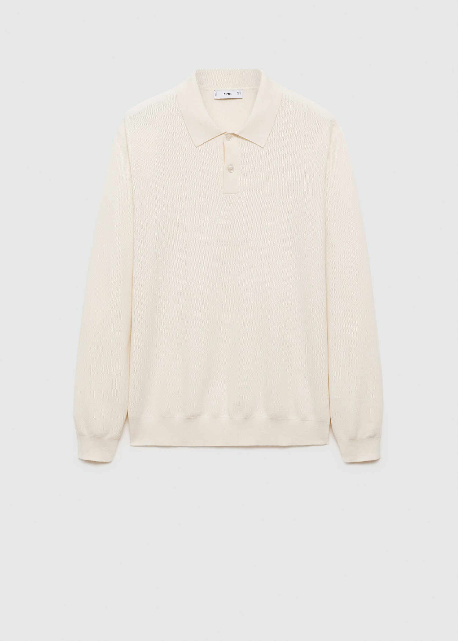 Knitted structured polo sweater - Article without model