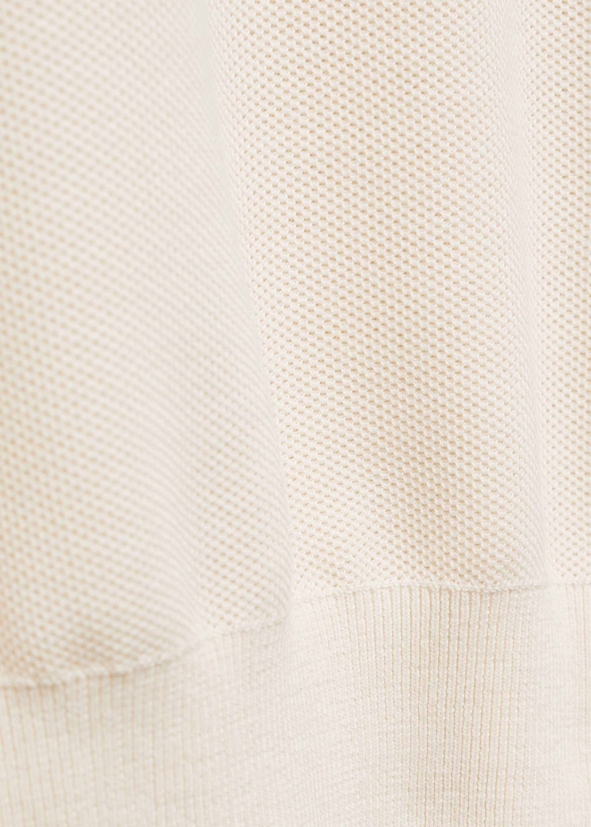Knitted structured polo sweater - Details of the article 0, Off White. Ref: 77024449-00.