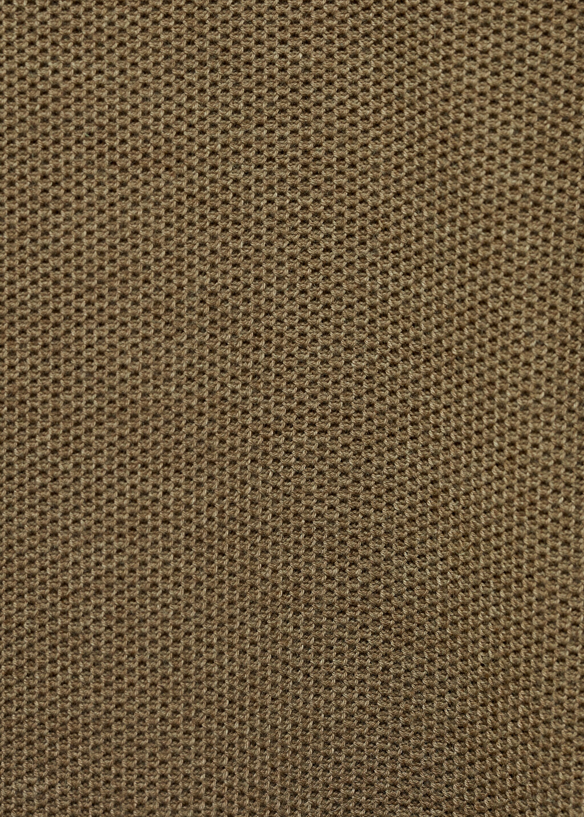Knitted structured polo sweater - Details of the article 0, Medium Green. Ref: 77024449-00.
