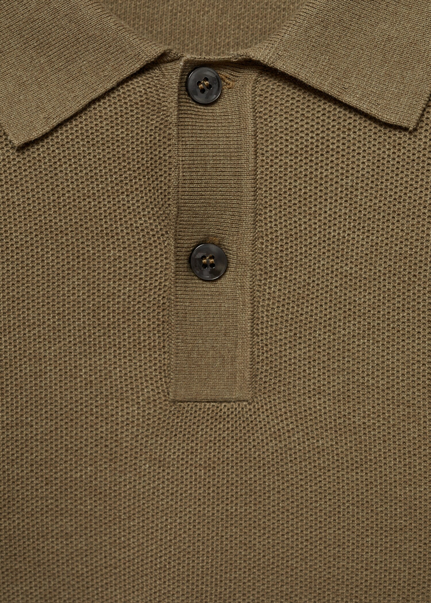 Knitted structured polo sweater - Details of the article 8