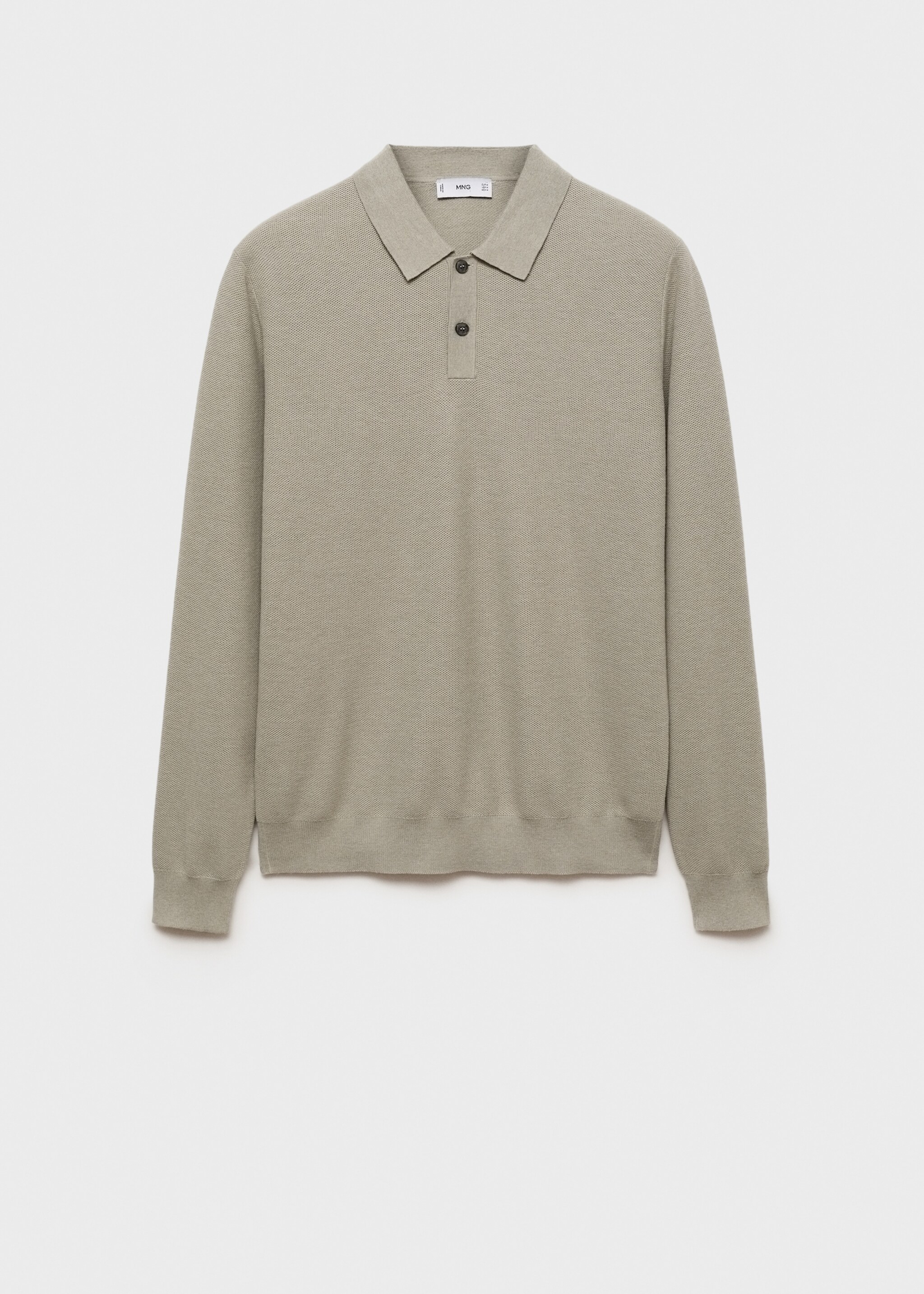 Knitted structured polo sweater - Article without model