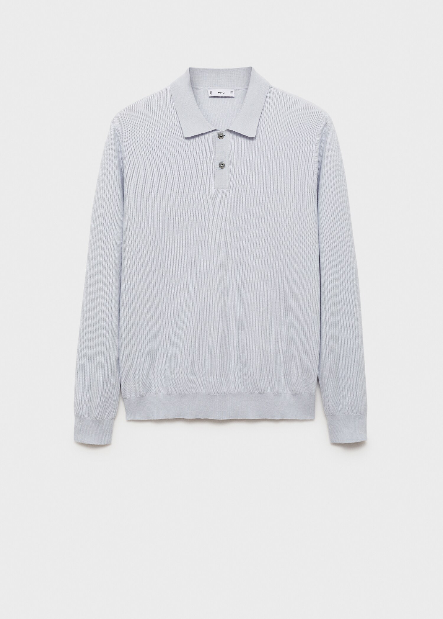 Knitted structured polo sweater - Article without model