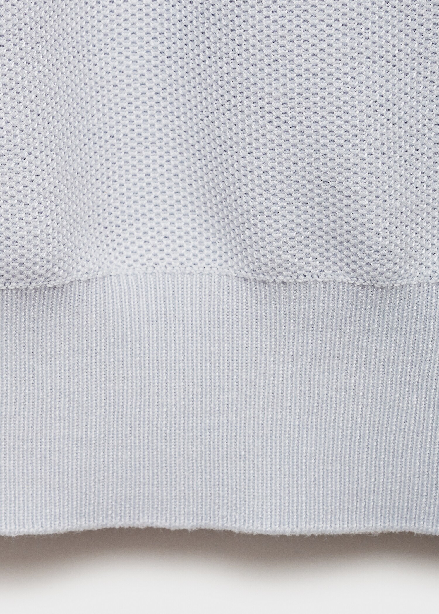 Knitted structured polo sweater - Details of the article 0
