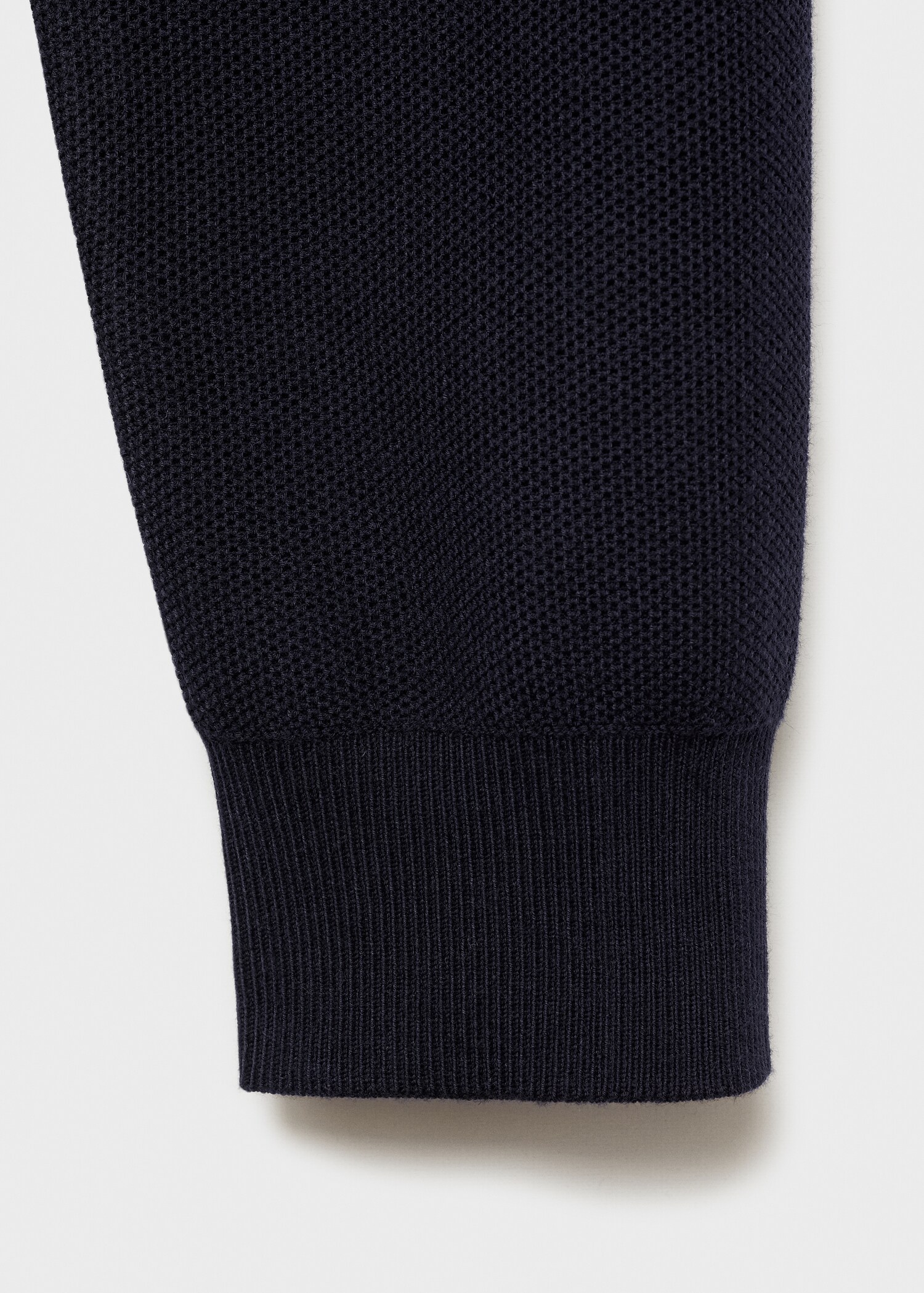 Pulover polo din tricot structurat - Detaliu al articolului 0
