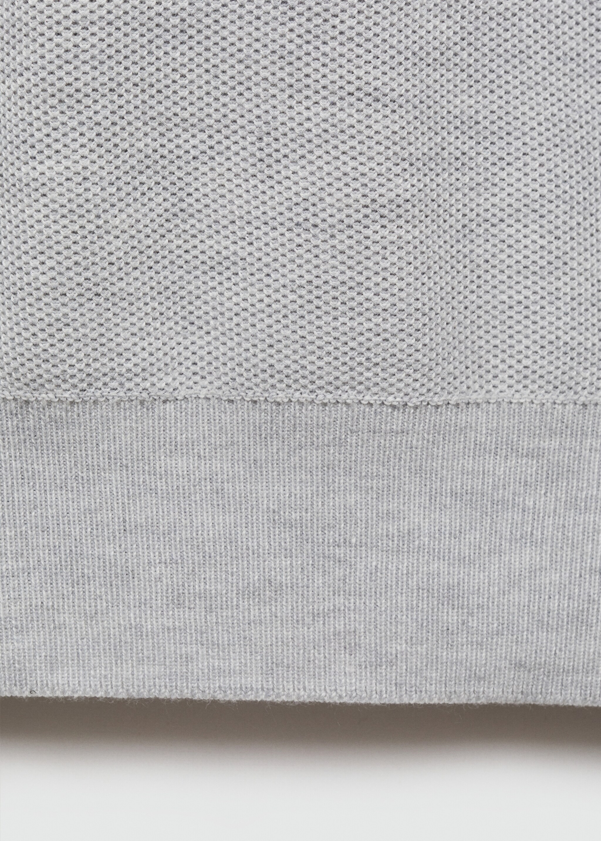 Knitted structured polo sweater - Details of the article 0, Medium Heather Grey. Ref: 77024449-00.