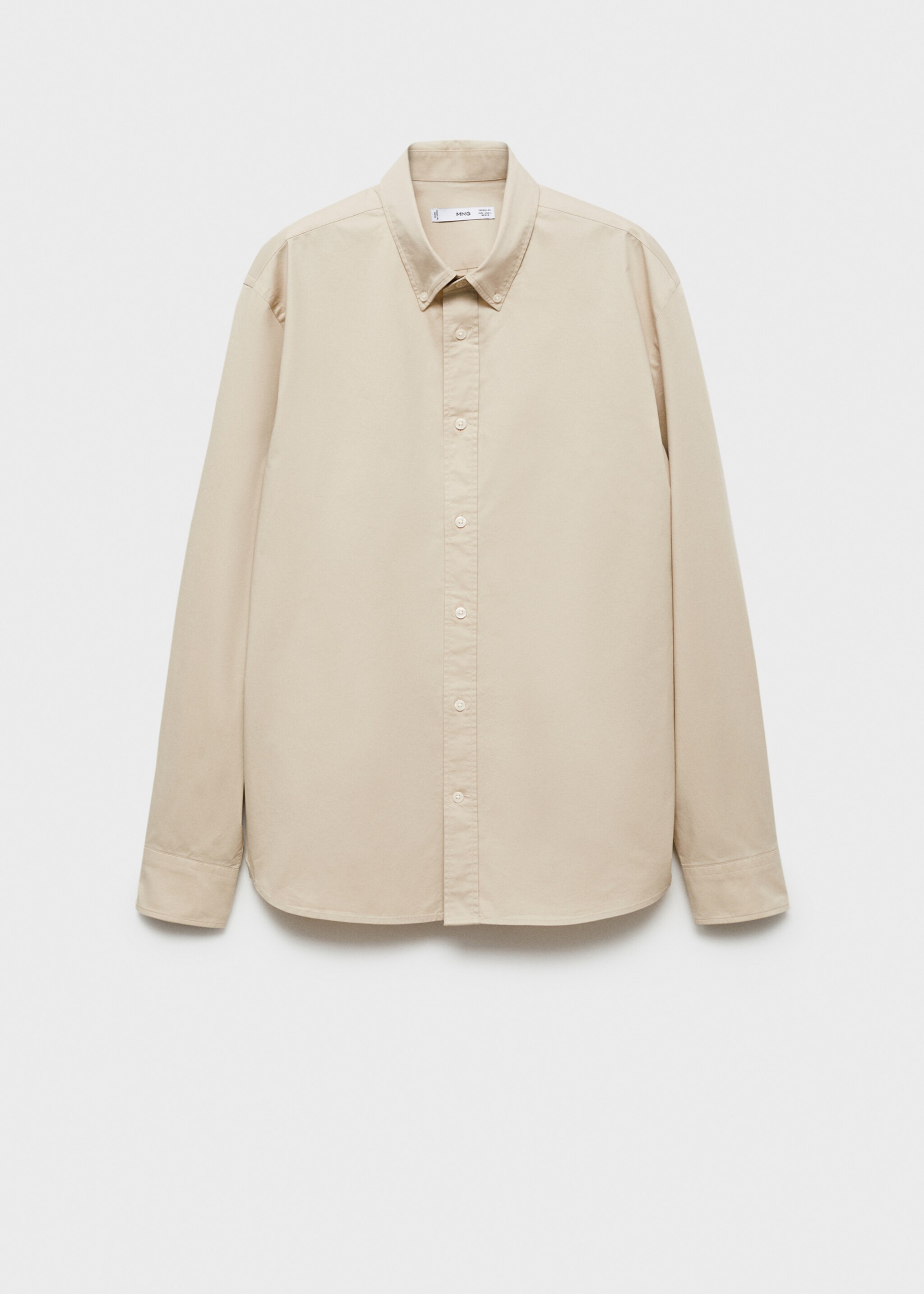 Regular fit cotton shirt - Article without model, Beige. Ref: 77024452-00.