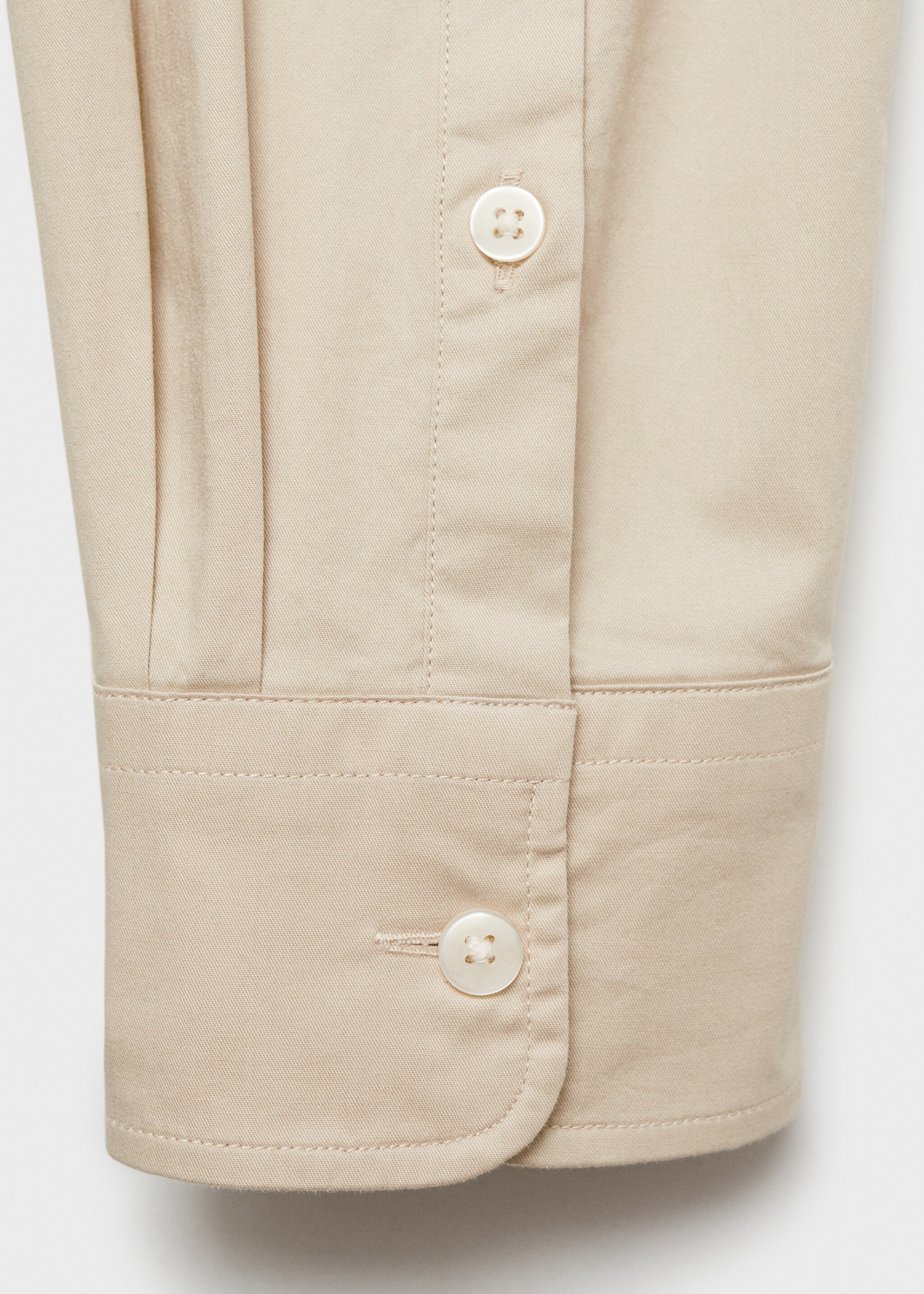 Regular fit cotton shirt - Details of the article 0, Beige. Ref: 77024452-00.