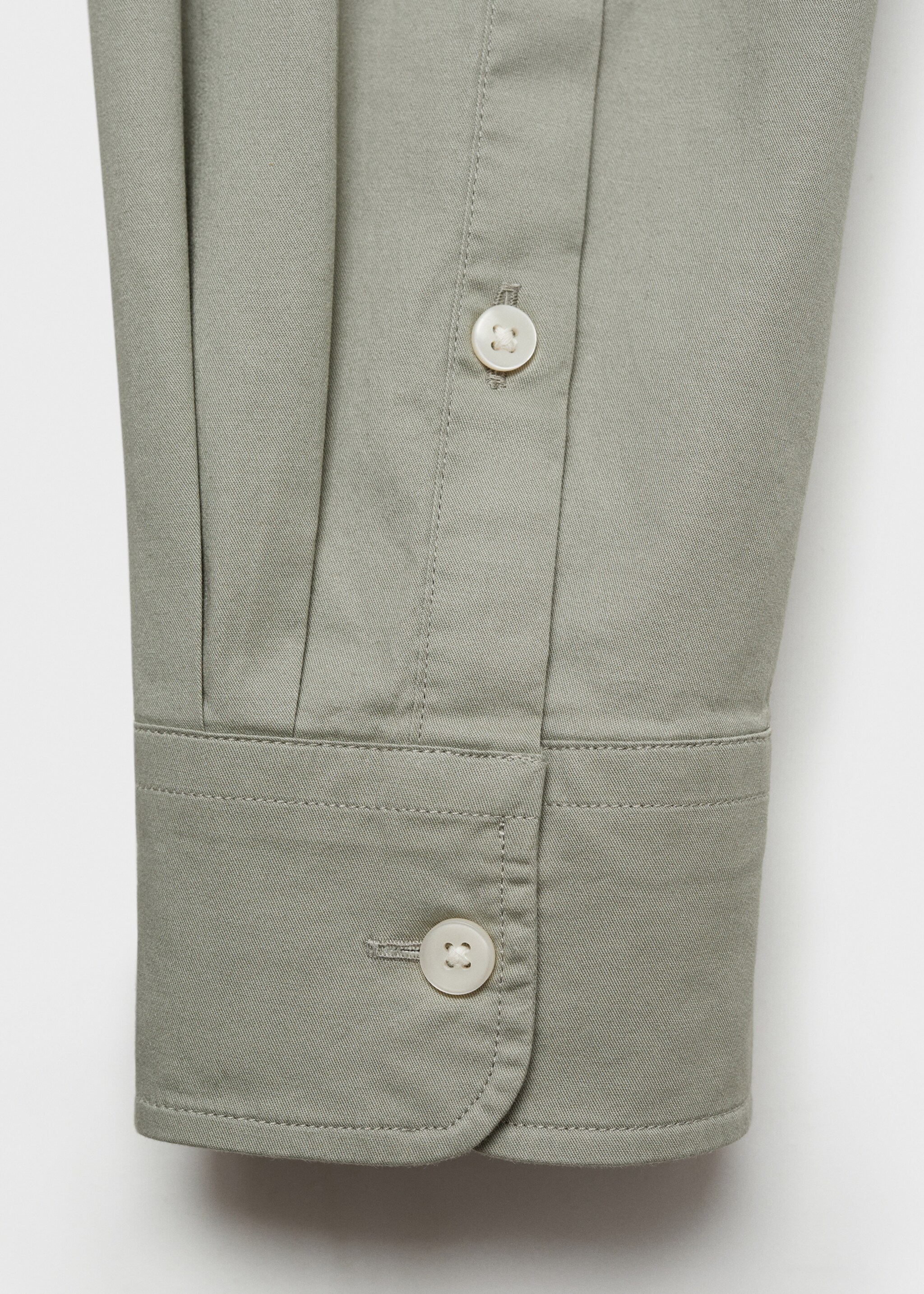 Regular fit cotton shirt - Details of the article 0, Khaki. Ref: 77024452-00.