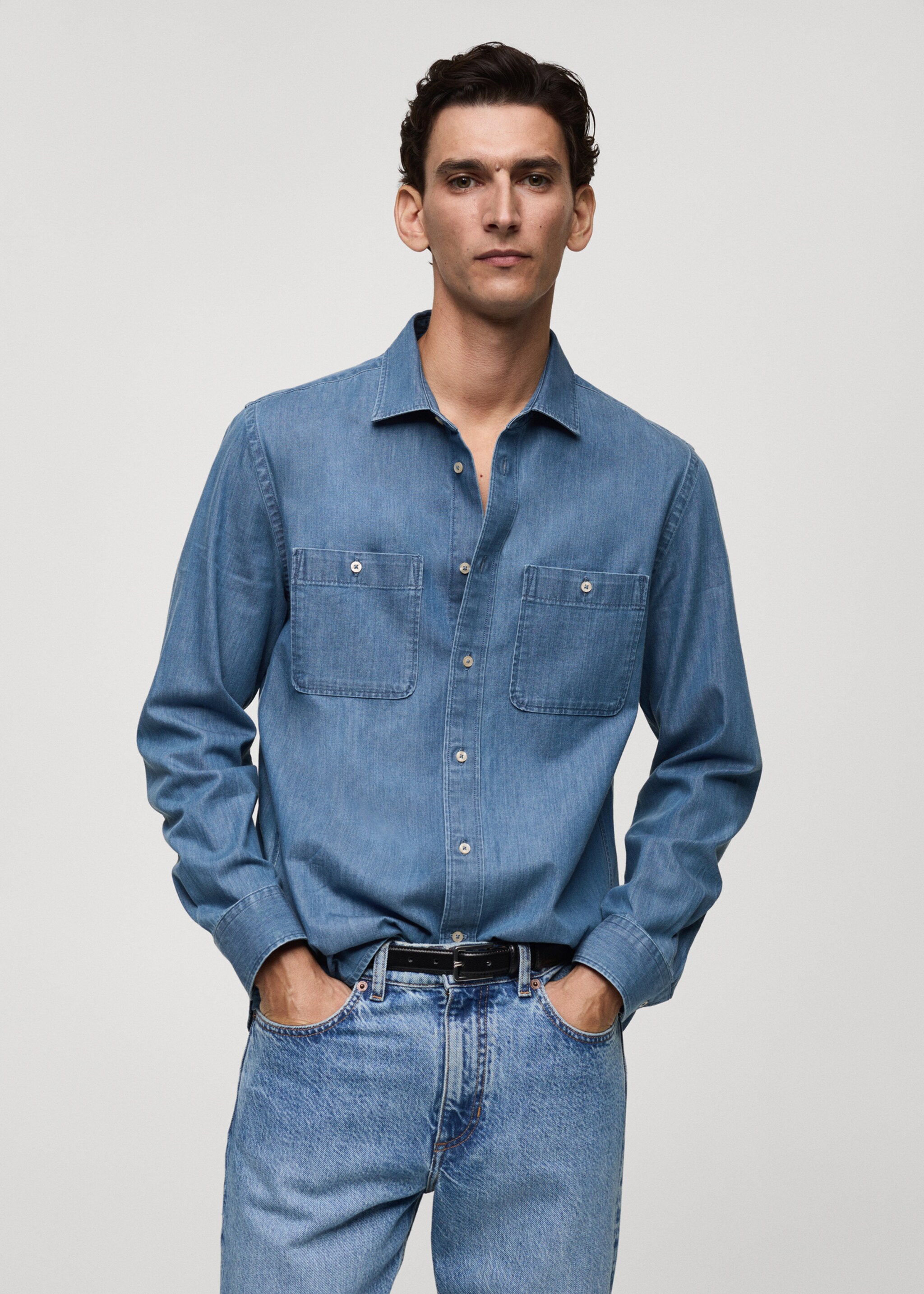 Sobrecamisa texana butxaques regular fit - Pla mig