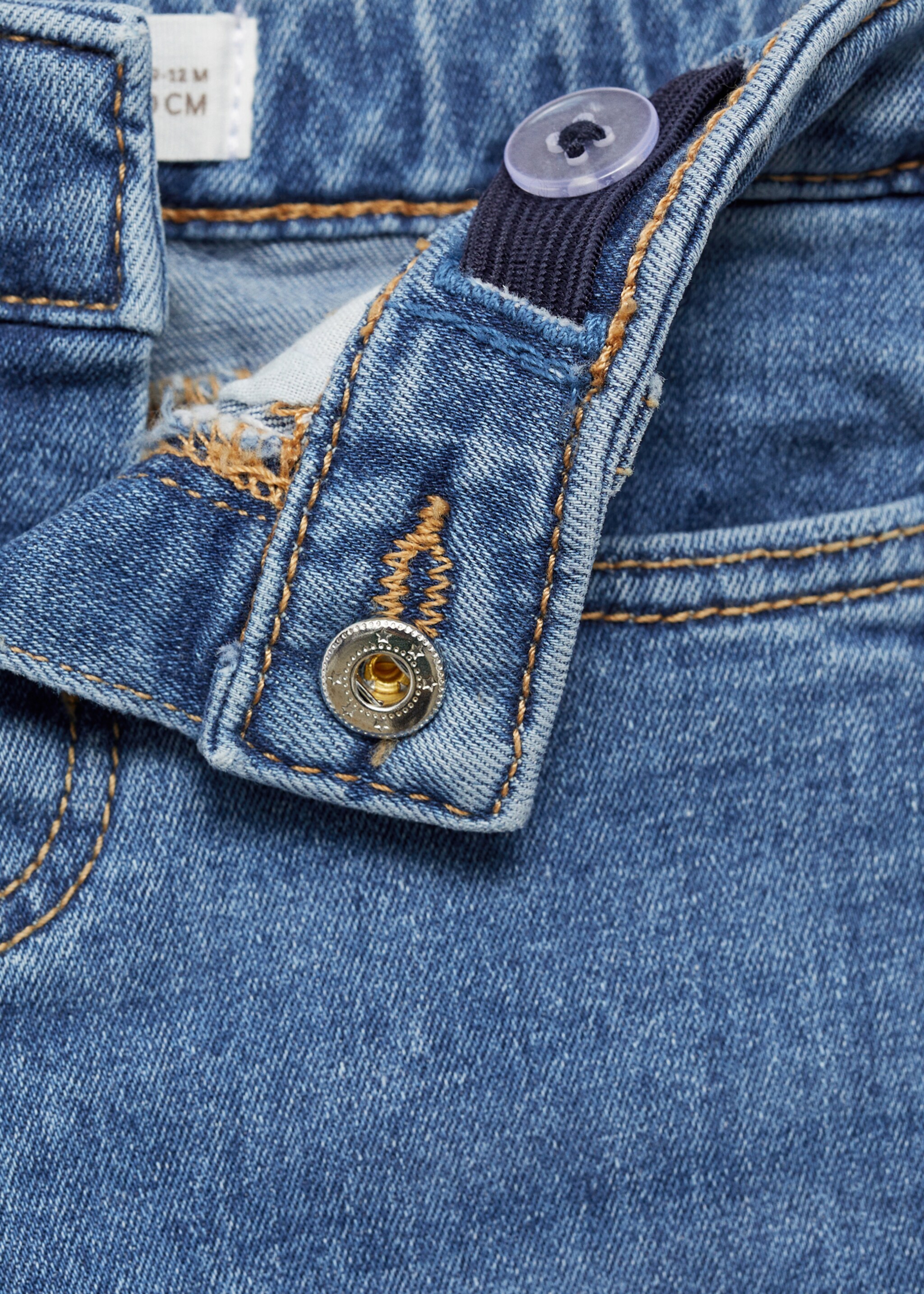 Skinny Jeans aus Baumwolle - Detail des Artikels 8, Mittelblau. Ref: 77024758-00.