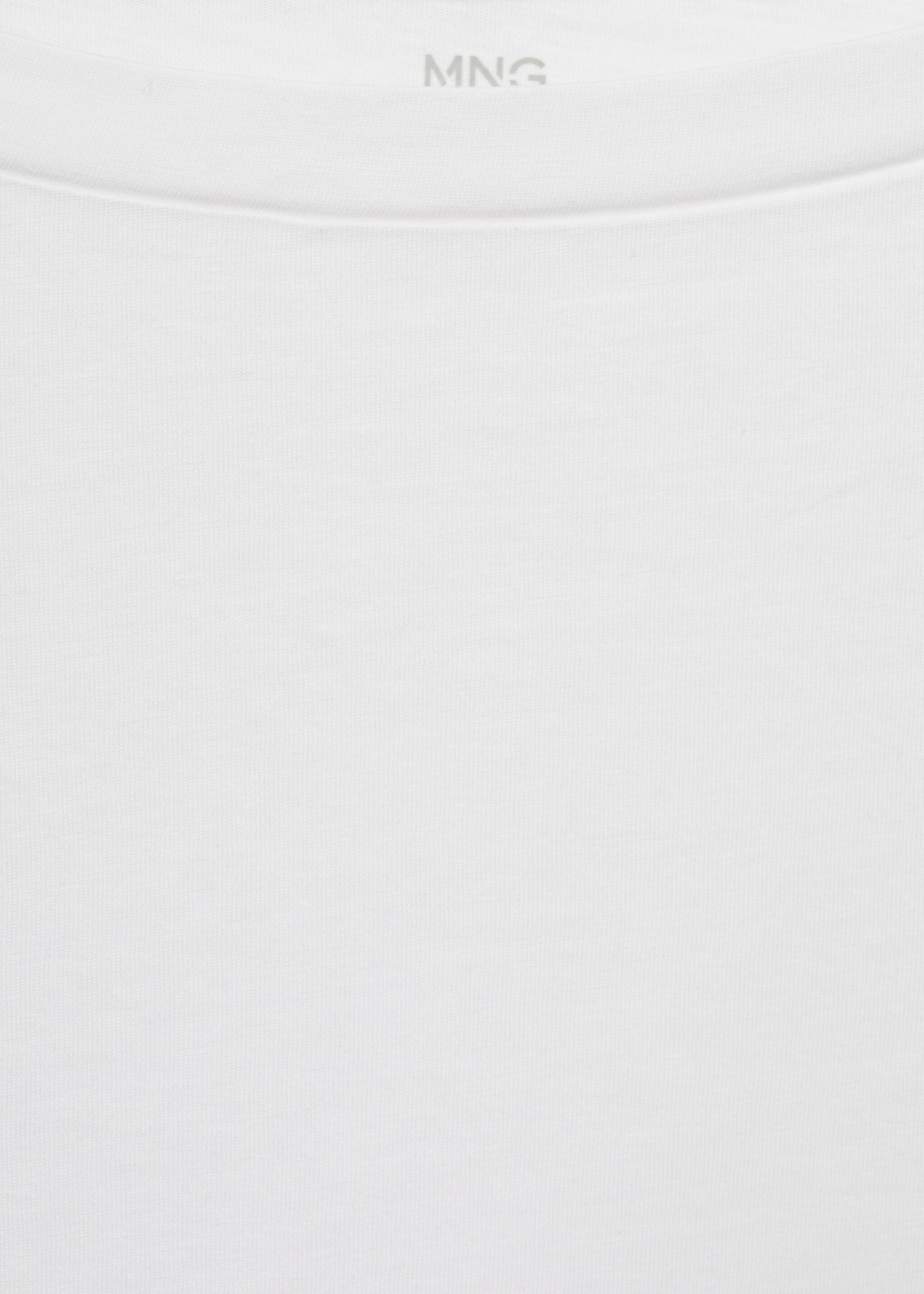Long-sleeved boat-neck t-shirt - Details of the article 0, White. Ref: 77024761-00.