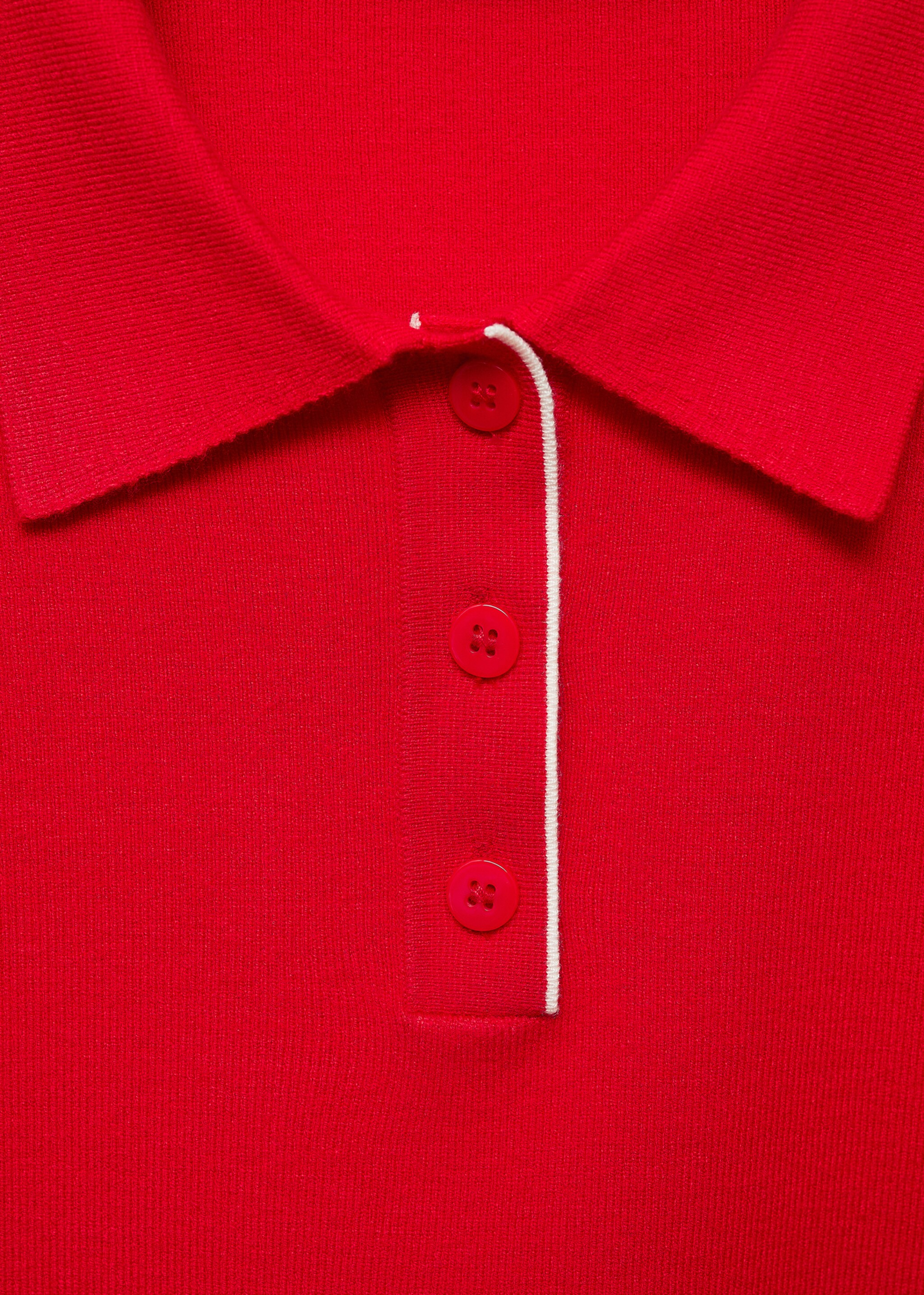 Trui met contrasterende afwerkingen - Detail van het artikel 8, Rood. Ref: 77024762-00.
