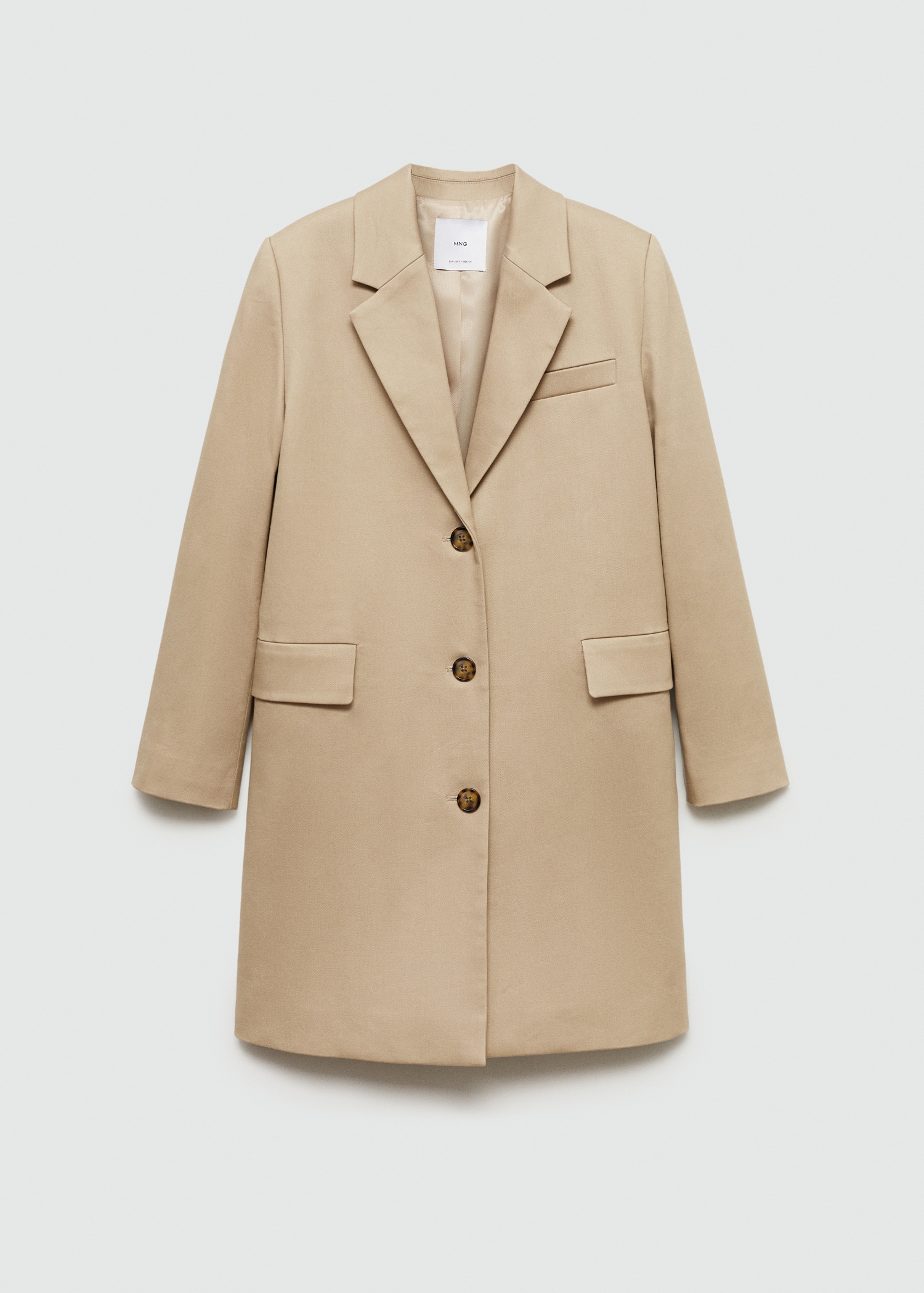 Gerader Midi-Mantel aus Baumwolle Damen MANGO OUTLET Deutschland