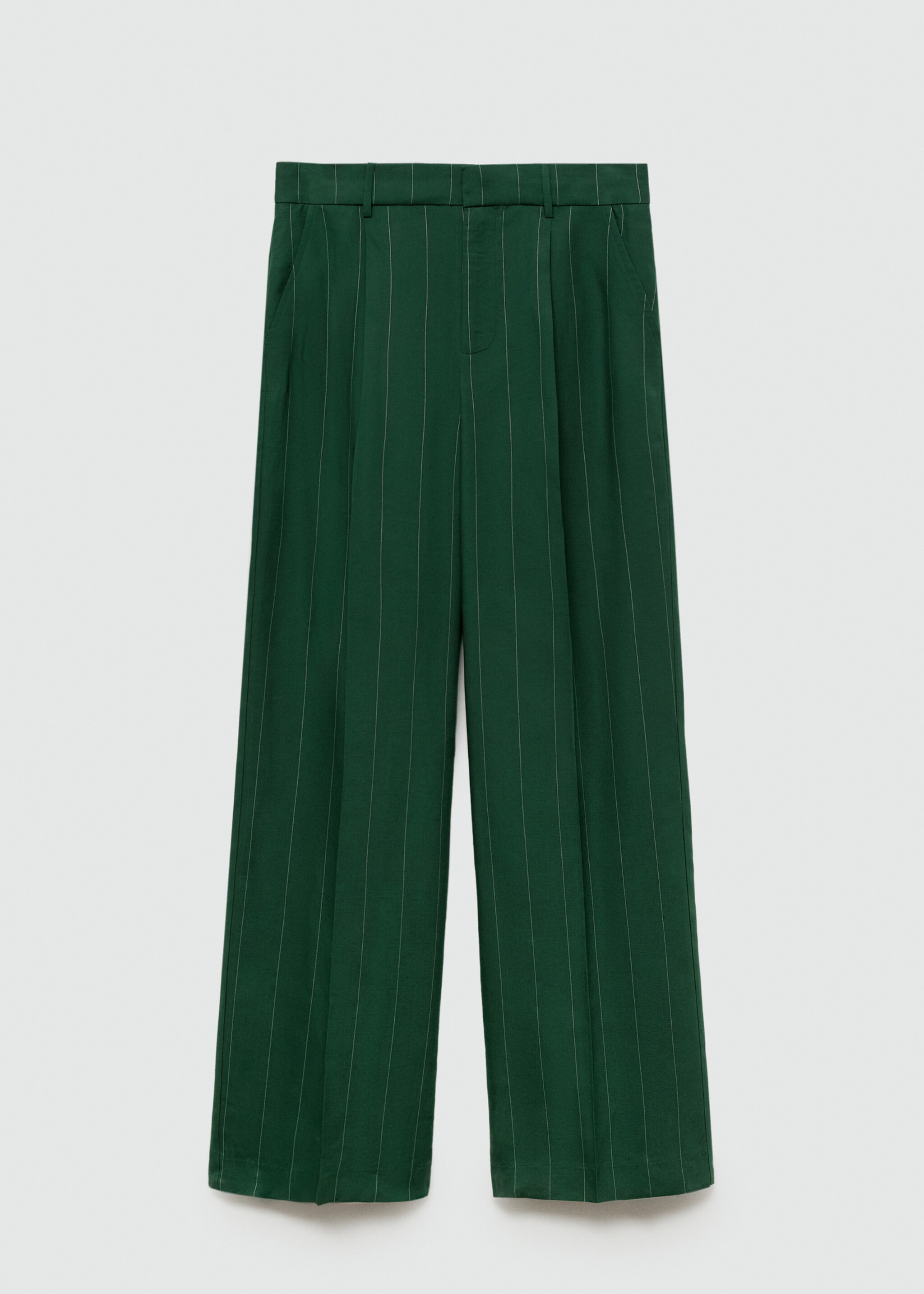 Pantalon de costume fines rayures - Article sans modèle, Vert. Ref: 77024766-00.