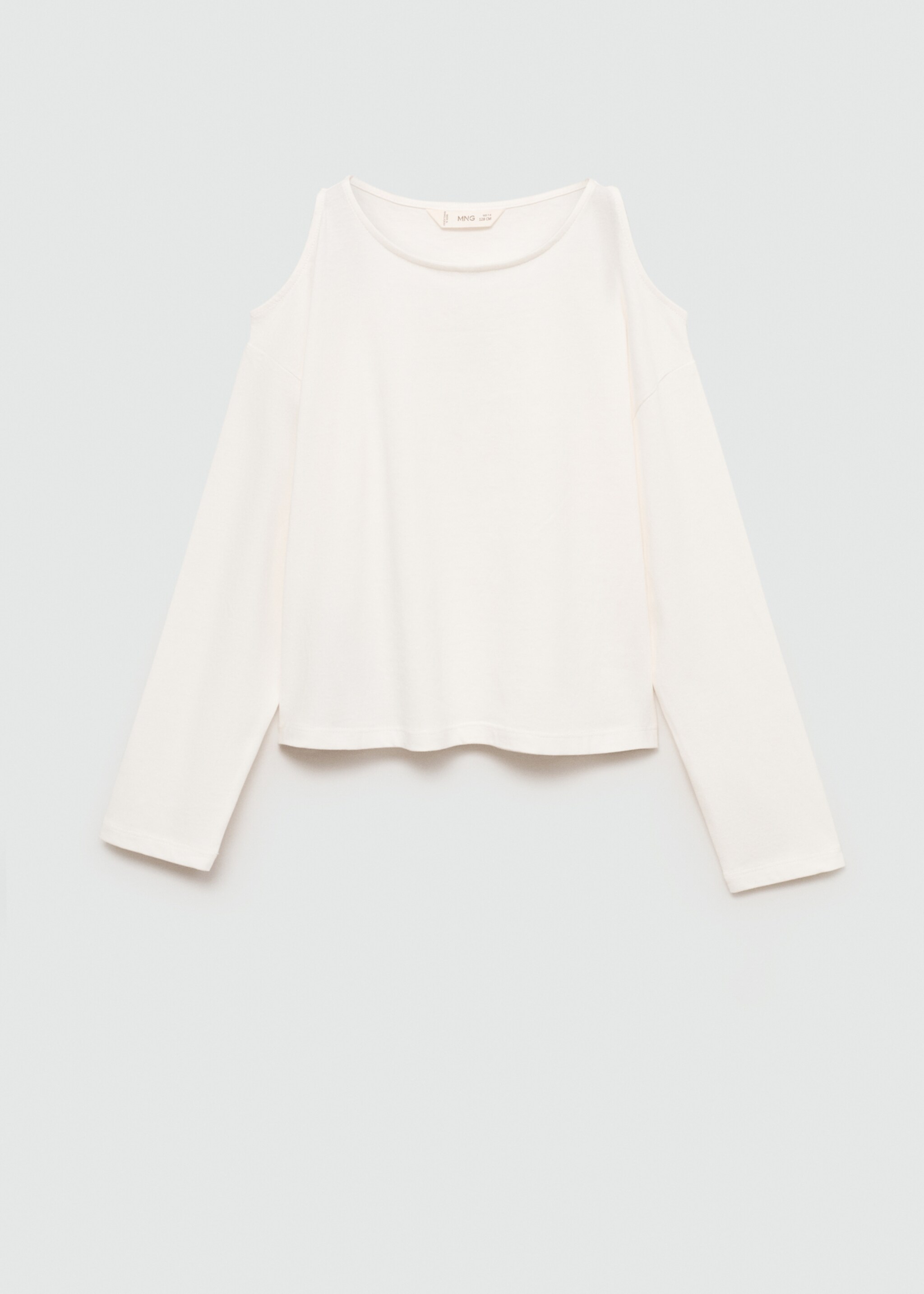 Long-sleeve t-shirt with cut-out - Article without model, Off White. Ref: 77024775-00.