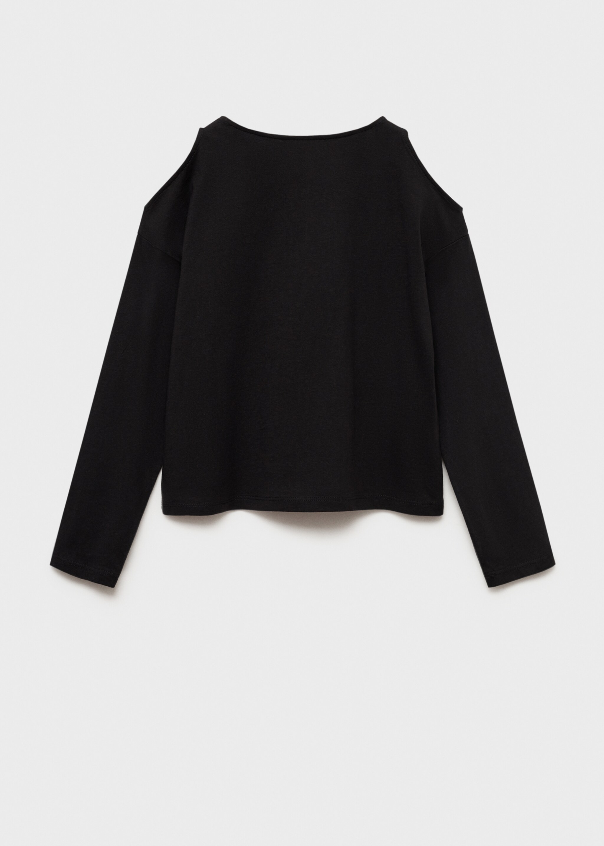 Long-sleeve t-shirt with cut-out - Reverse of the article, Black. Ref: 77024775-00.