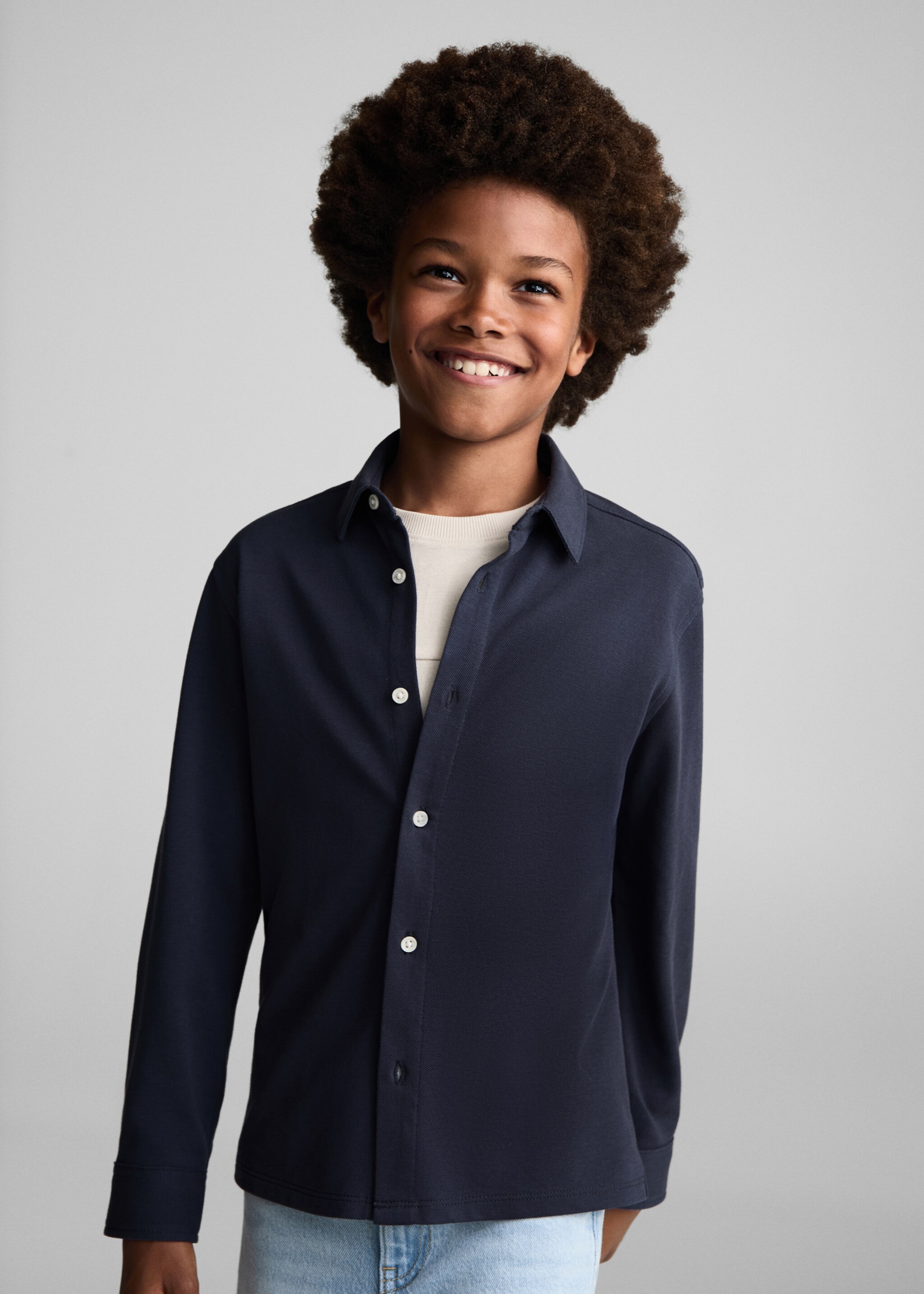 Cotton shirt - Medium plane, Blue. Ref: 77024783-00.