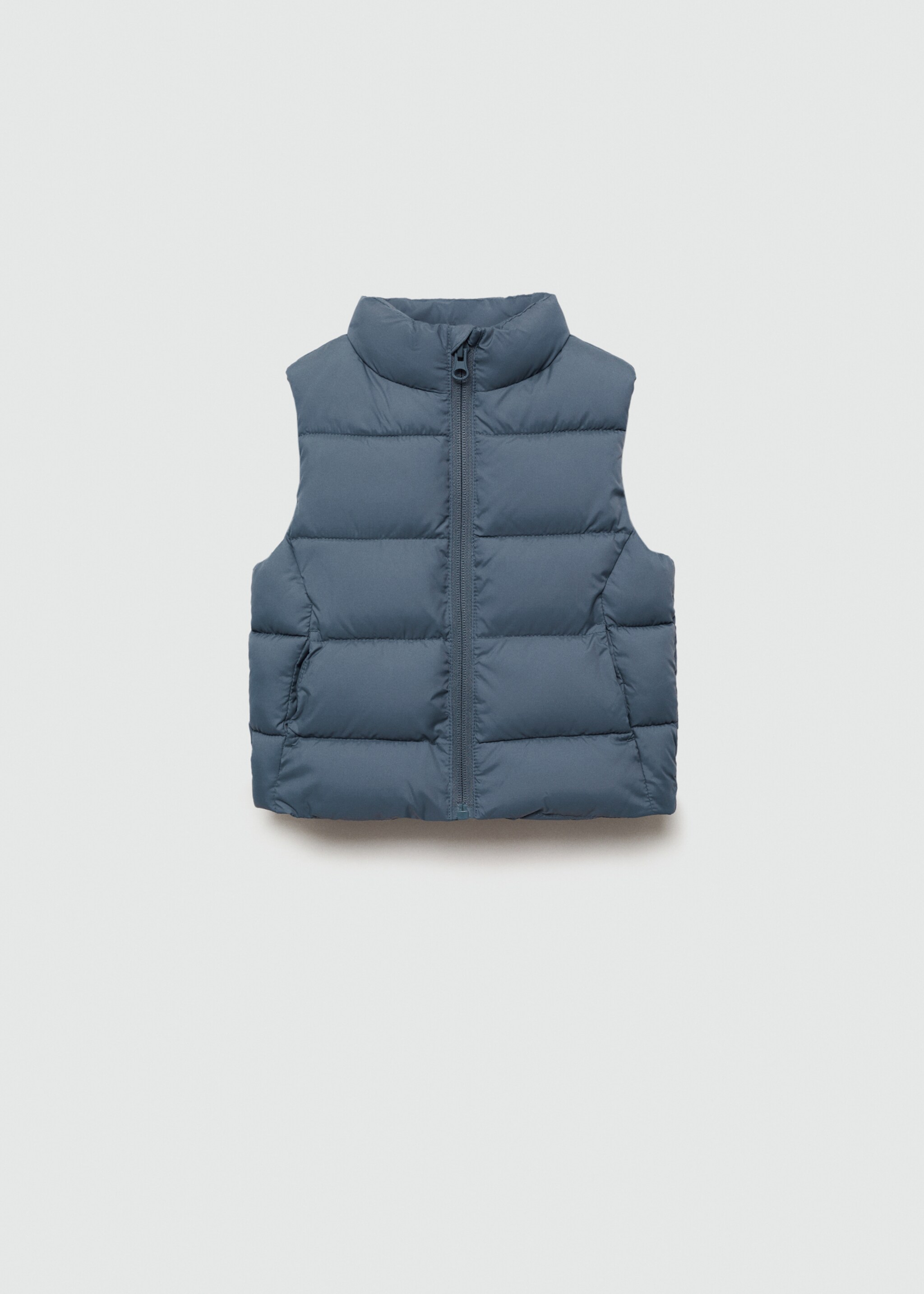 Quilted gilet with pockets - Article without model, Petrol Blue. Ref: 77024785-00.