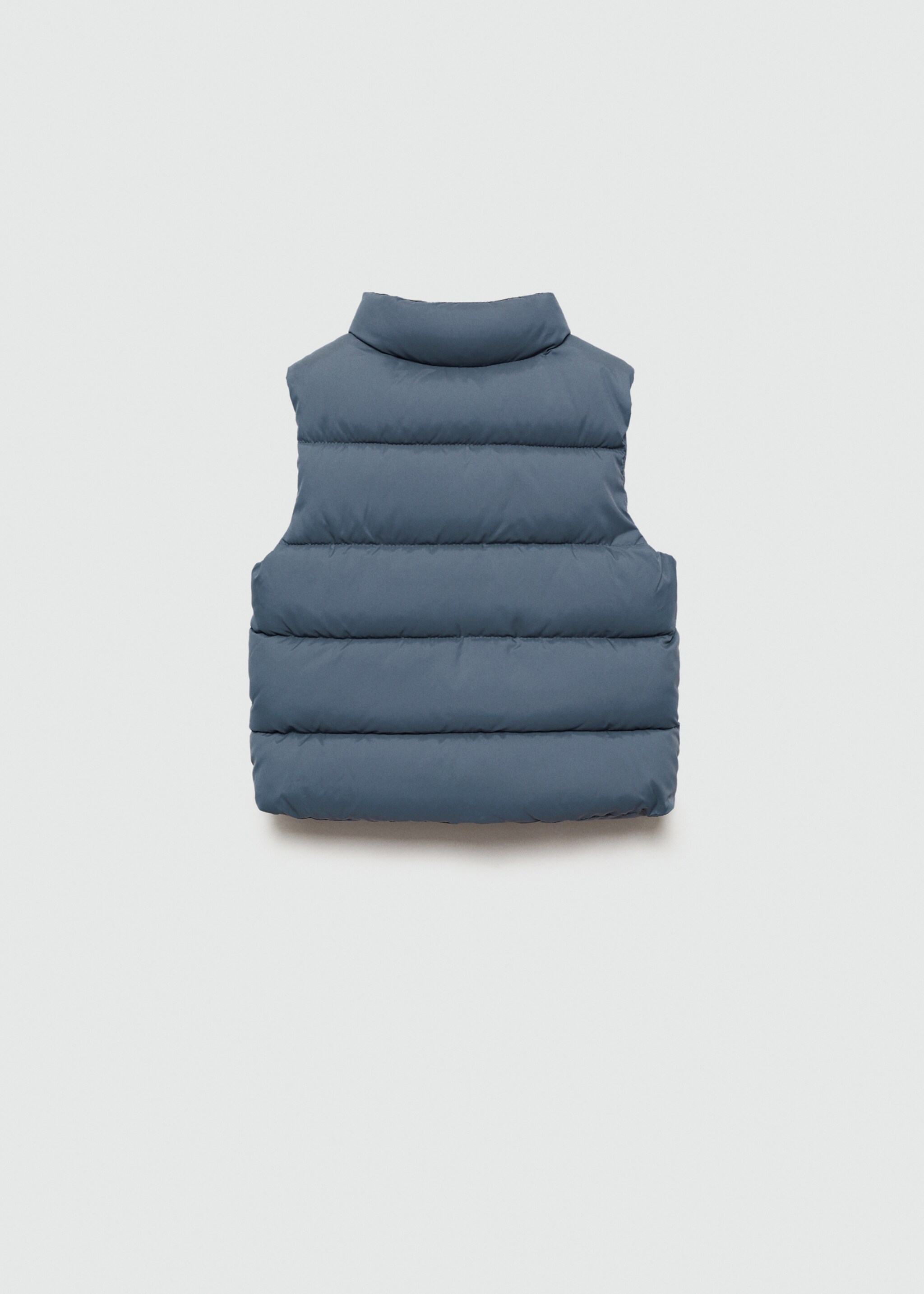 Quilted gilet with pockets - Reverse of the article, Petrol Blue. Ref: 77024785-00.
