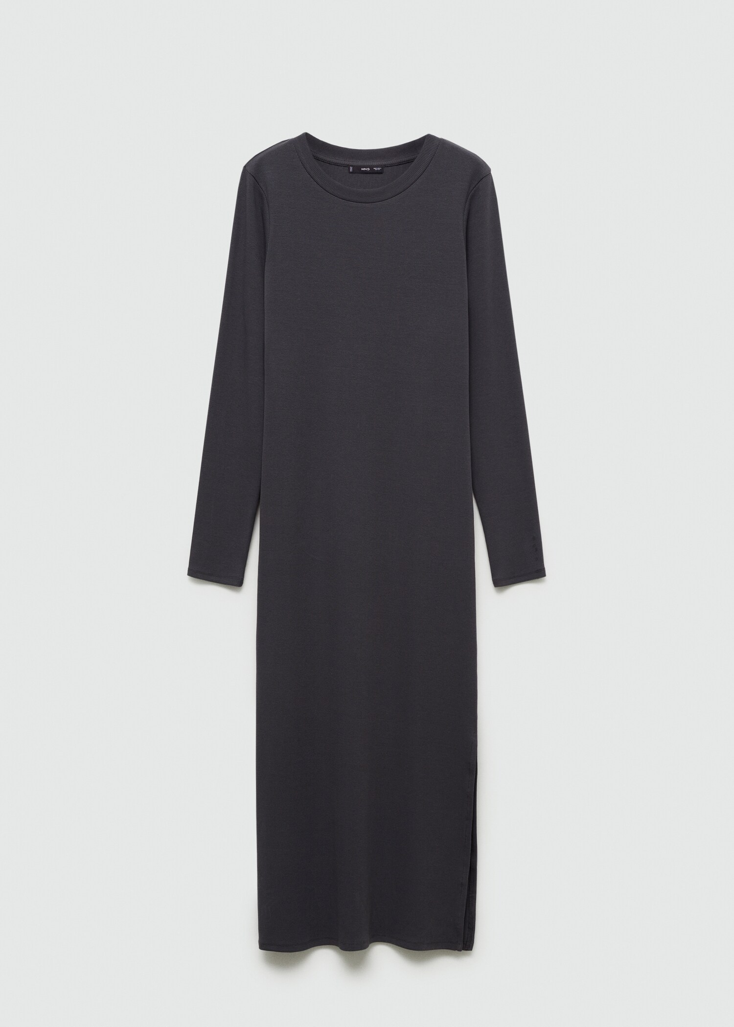 Geripptes Kleid mit Schlitz - Artikel ohne Model