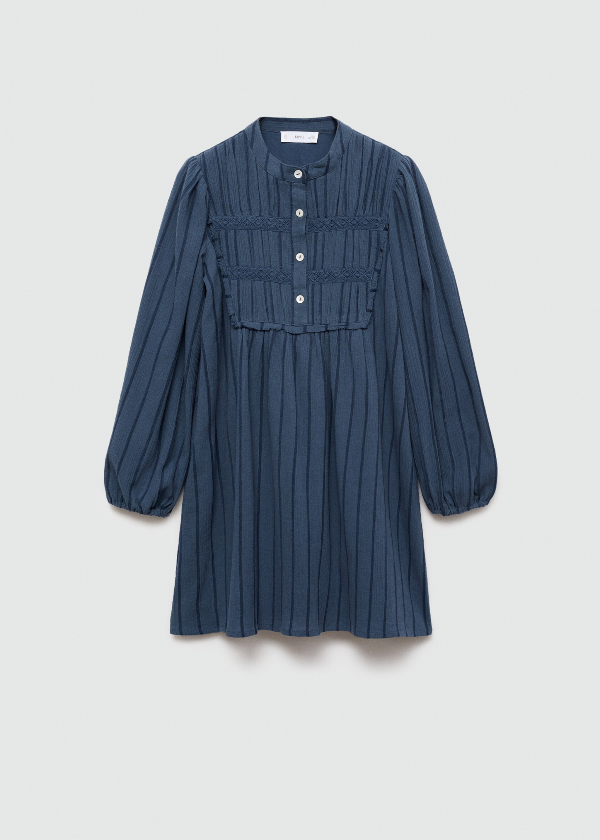 Robe coton manches bouffantes - Article sans modèle, Bleu pétrole. Ref: 77024789-00.