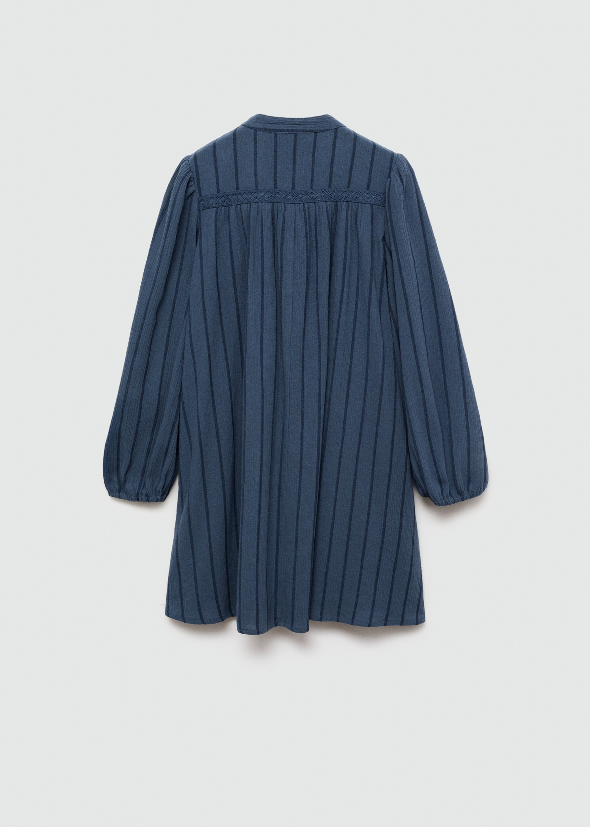 Robe coton manches bouffantes - Verso de l’article, Bleu pétrole. Ref: 77024789-00.