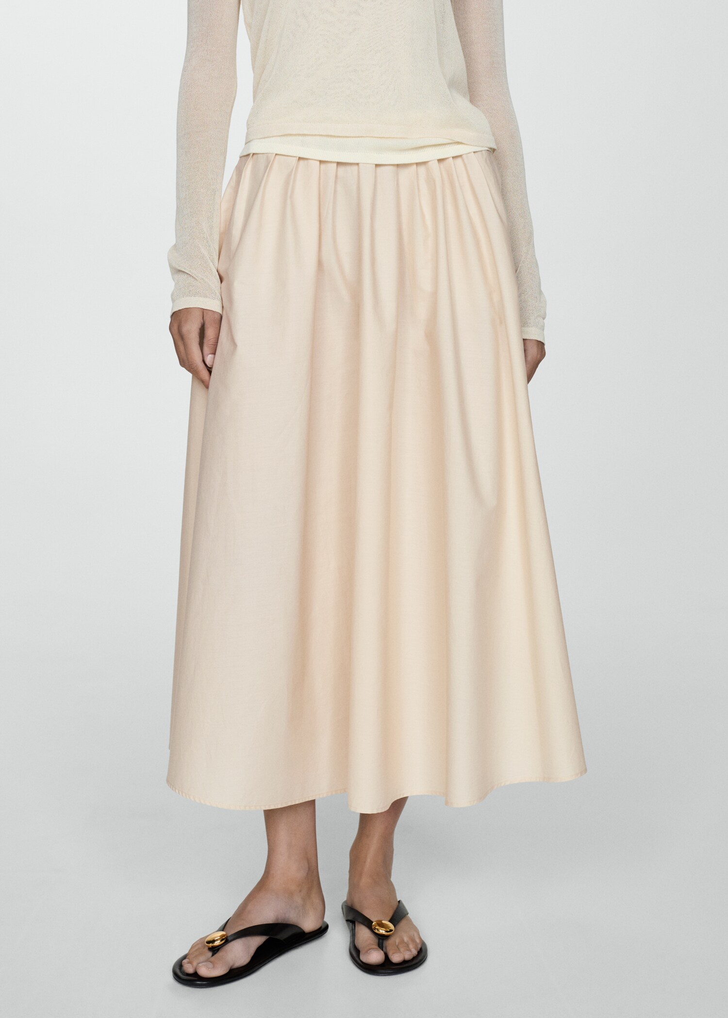 Pleated midi-skirt - Medium plane