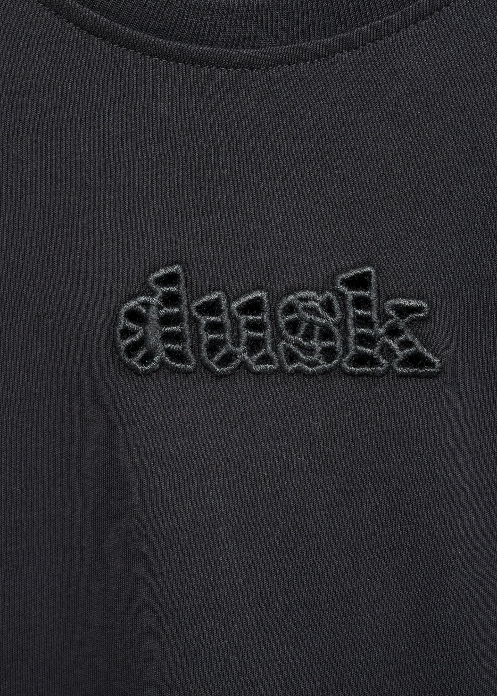 Fringe embroidery T-shirt - Details of the article 8, Charcoal. Ref: 77024799-00.