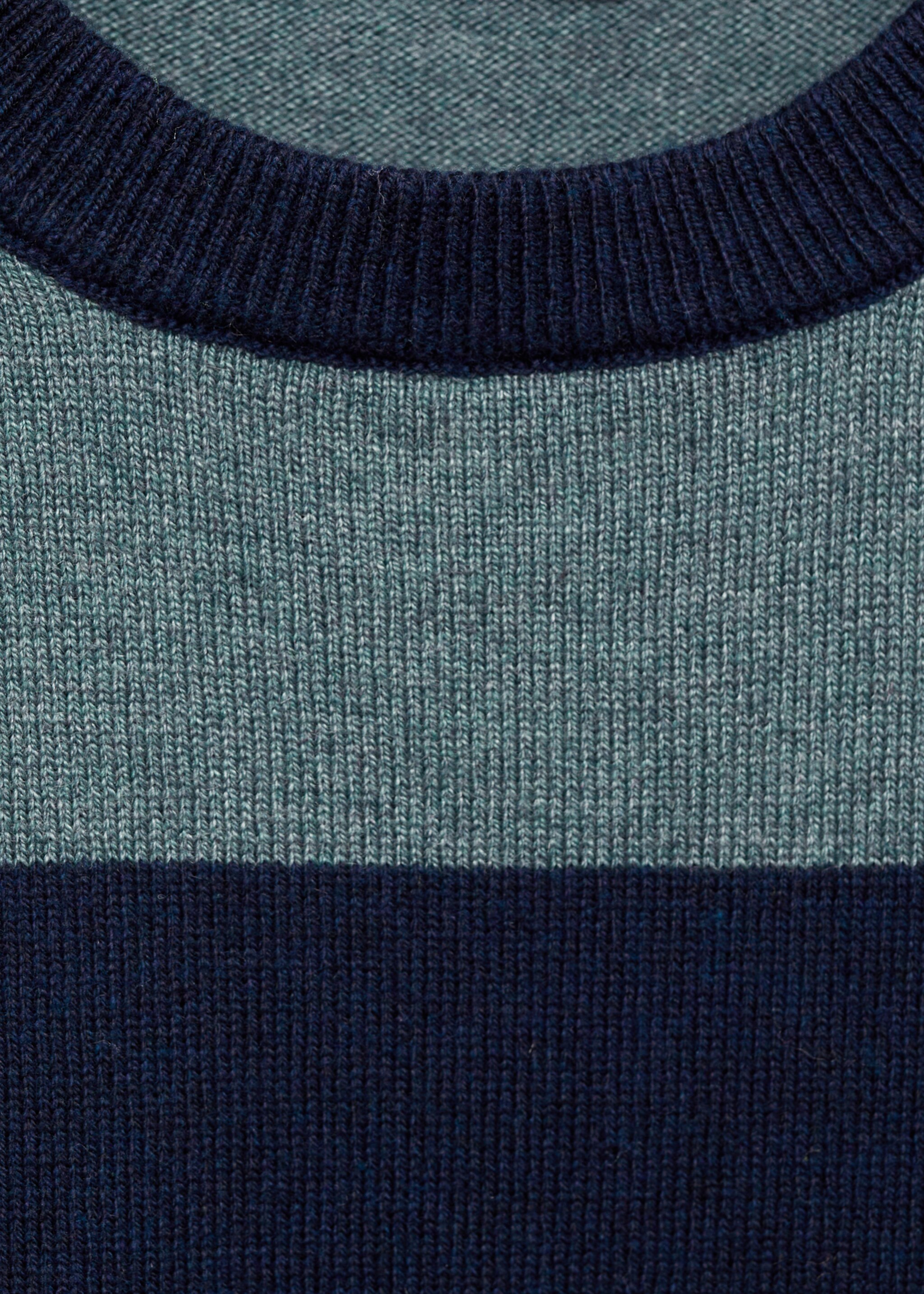 Knit striped sweater - Details of the article 8, Dark Navy. Ref: 77025147-00.