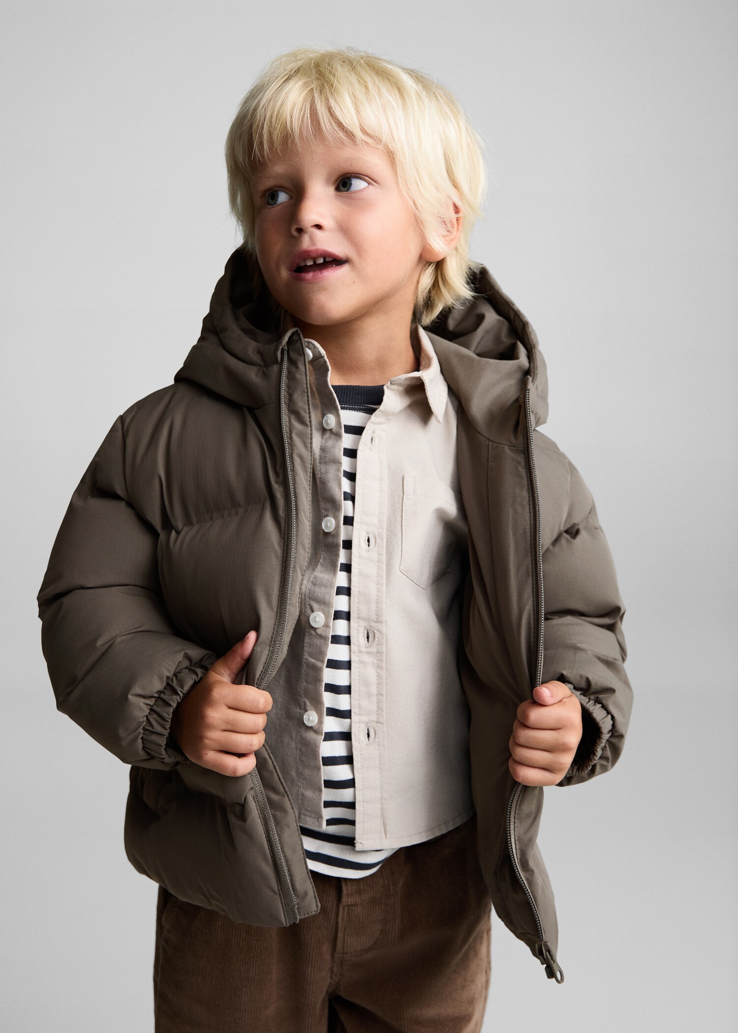 Hood quilted coat - Medium plane