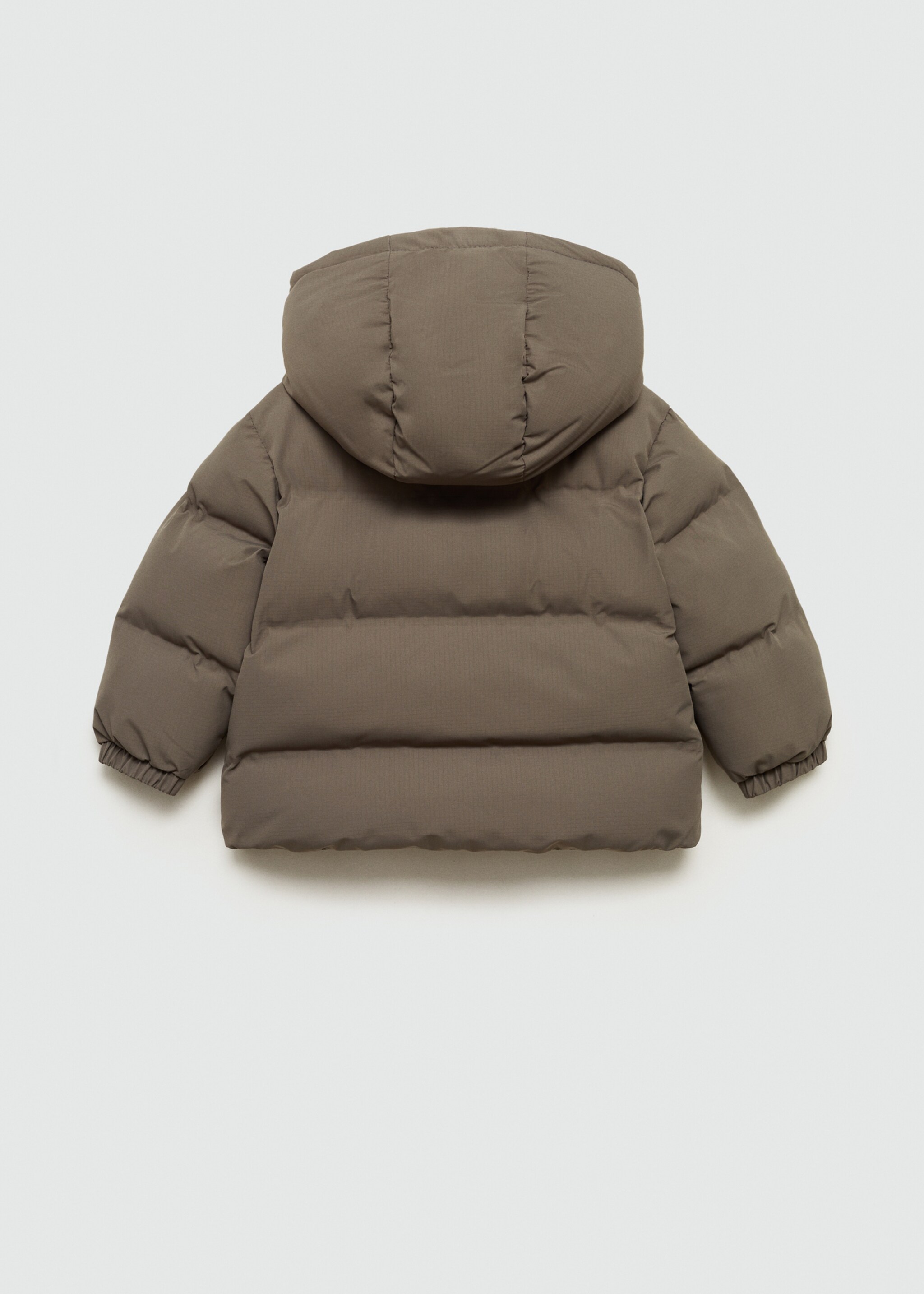 Hood quilted coat - Reverse of the article, Dark Green. Ref: 77025149-00.