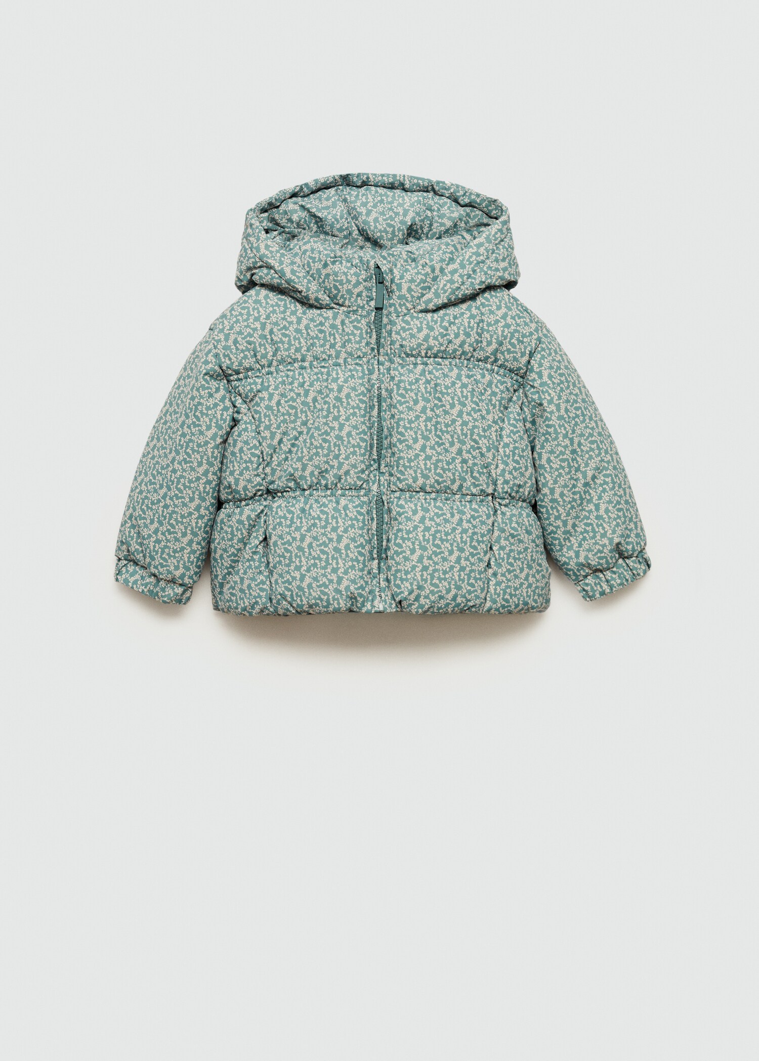 Flowers print quilted anorak - Article without model