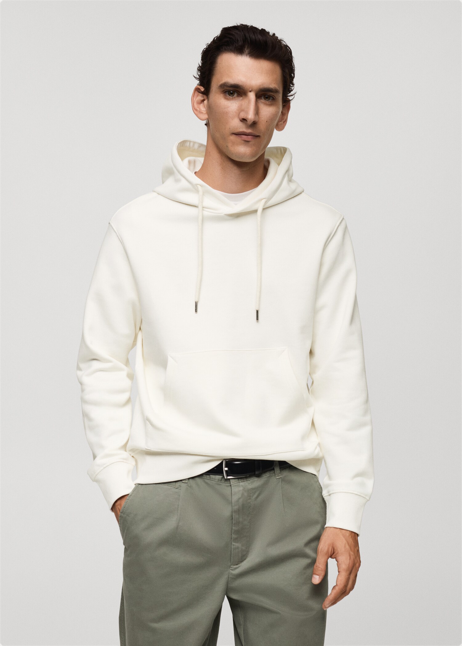 Regular-fit cotton hoodie - Medium plane