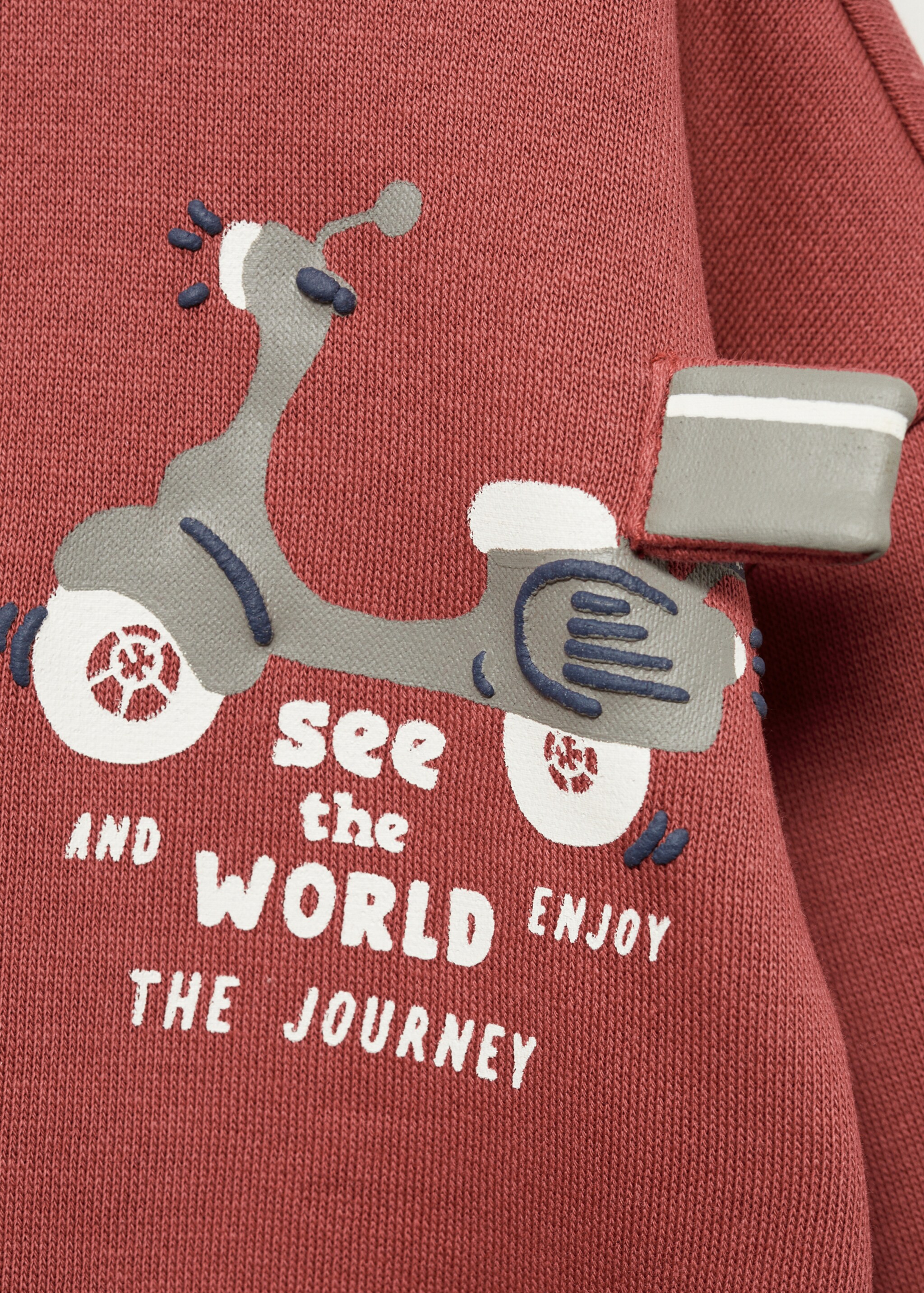 Animal-print sweatshirt - Details of the article 8, Burgundy. Ref: 77025154-00.