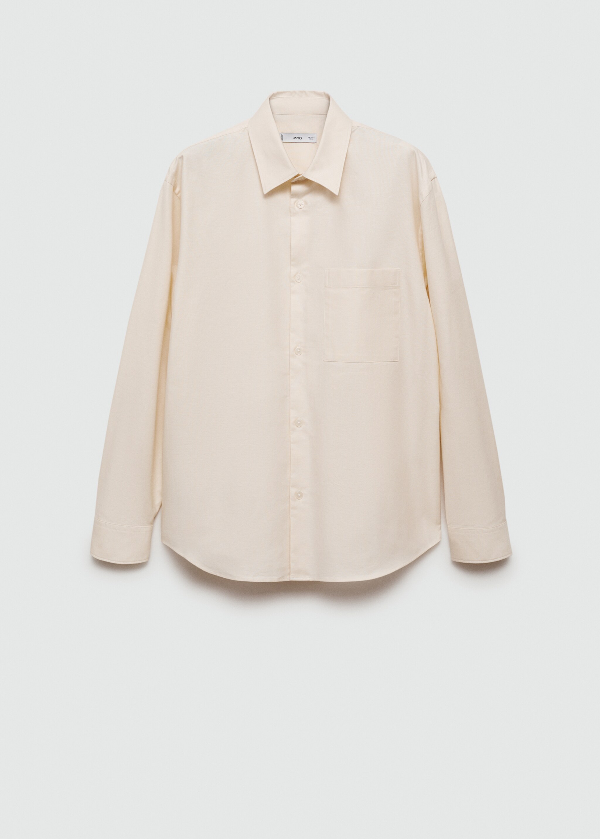 Relaxed-Fit-Oxford-Hemd aus Baumwolle - Artikel ohne Model, Vanille. Ref: 77025633-00.