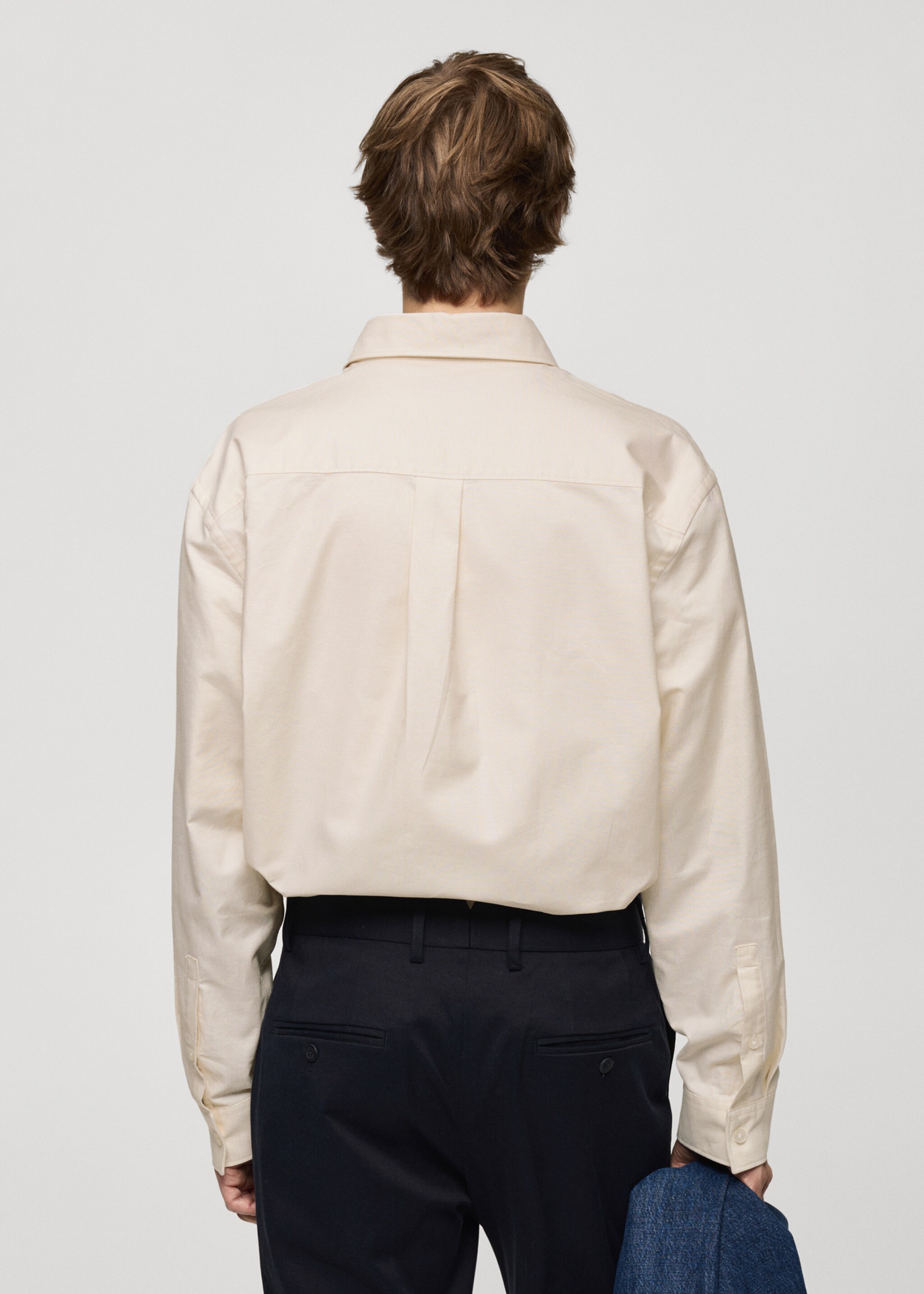 Relaxed-Fit-Oxford-Hemd aus Baumwolle - Rückseite des Artikels, Vanille. Ref: 77025633-00.