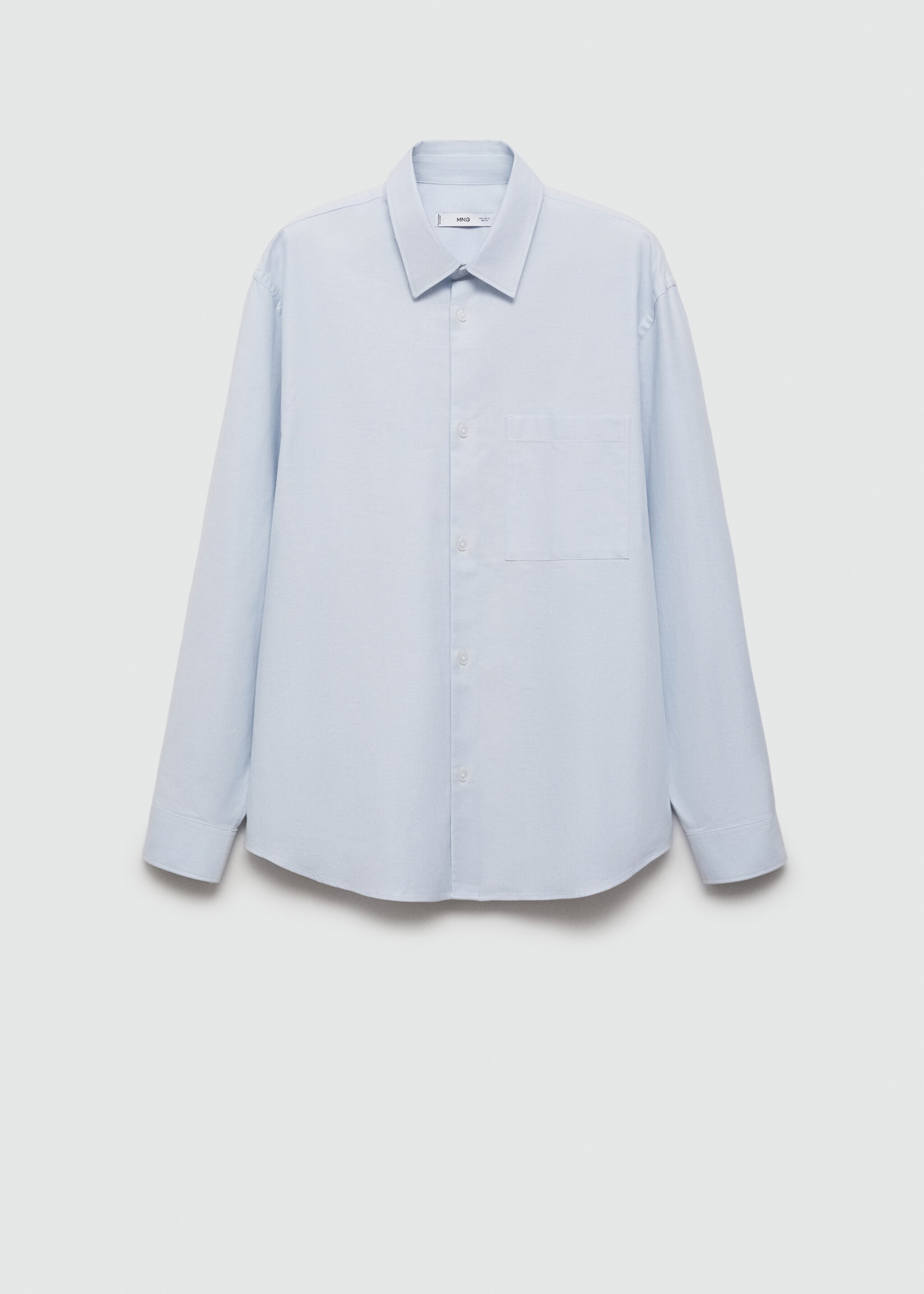 Relaxed-Fit-Oxford-Hemd aus Baumwolle - Artikel ohne Model, Himmelblau. Ref: 77025633-00.