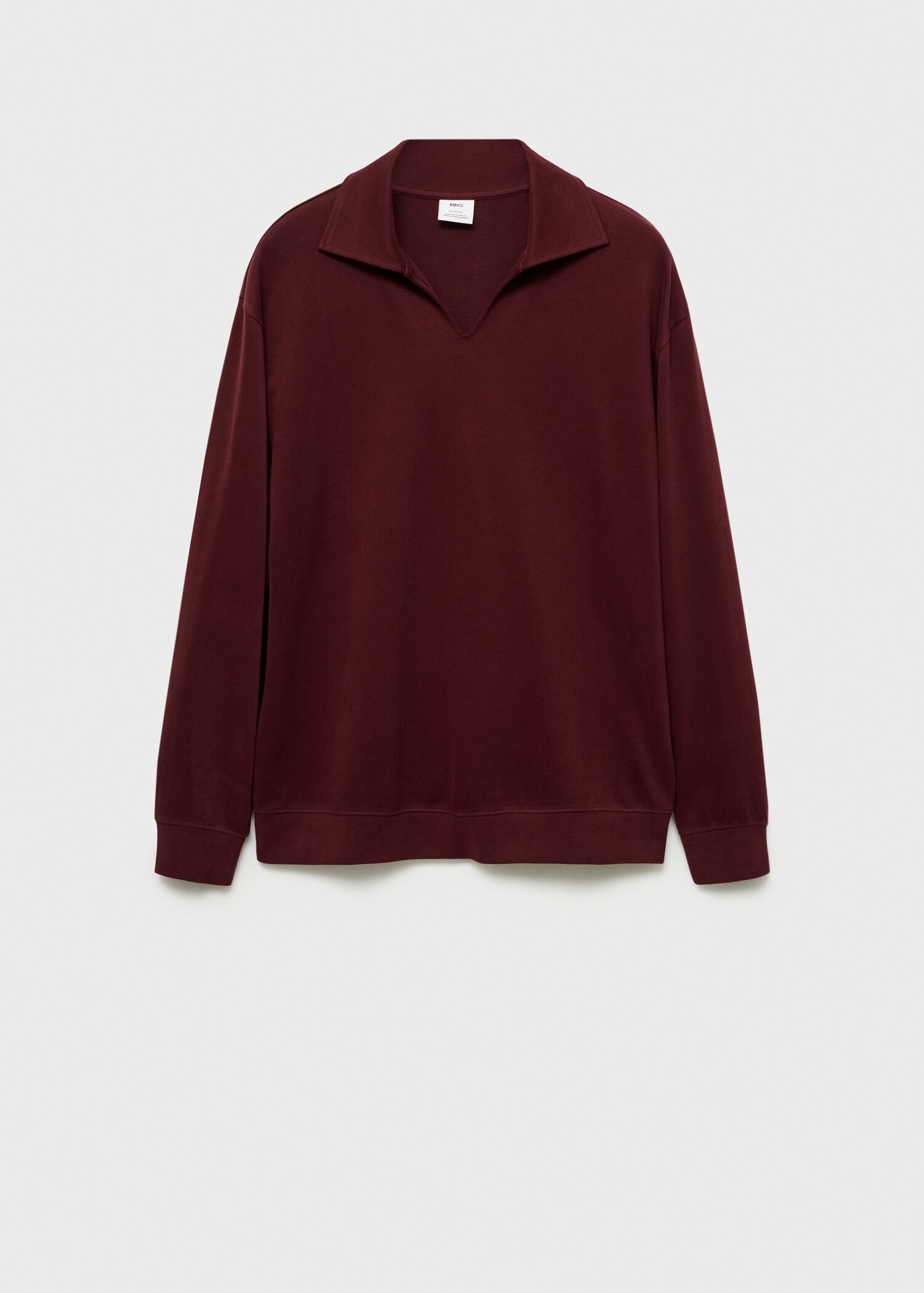 Oversized relaxed-fit polo-neck sweatshirt - Article without model