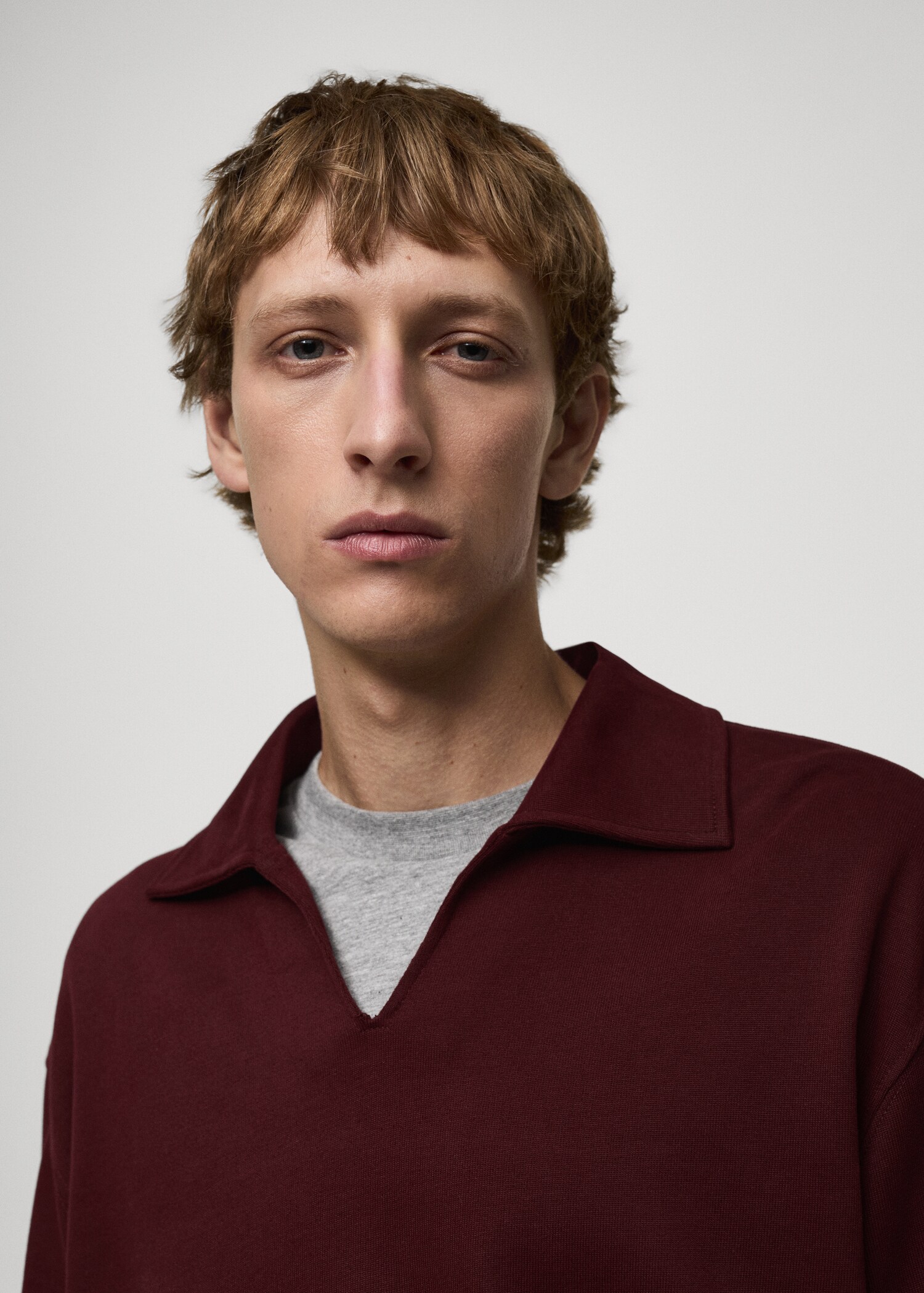 Oversized relaxed-fit polo-neck sweatshirt - Details of the article 1