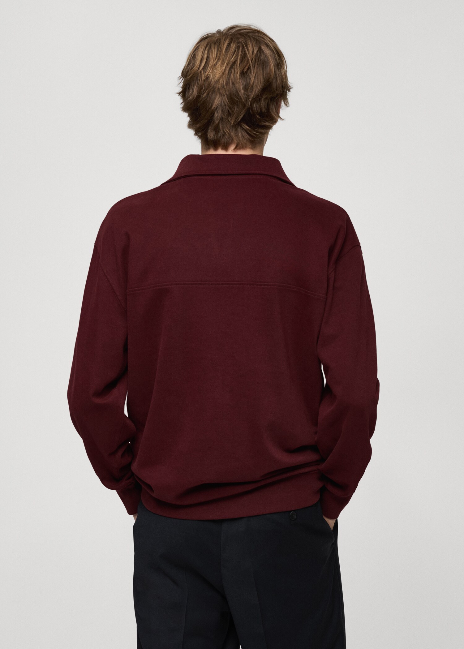 Oversized relaxed-fit polo-neck sweatshirt - Reverse of the article