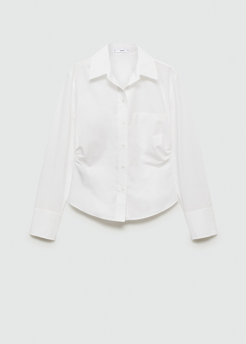 Gathered details cotton shirt - Women | MANGO OUTLET USA