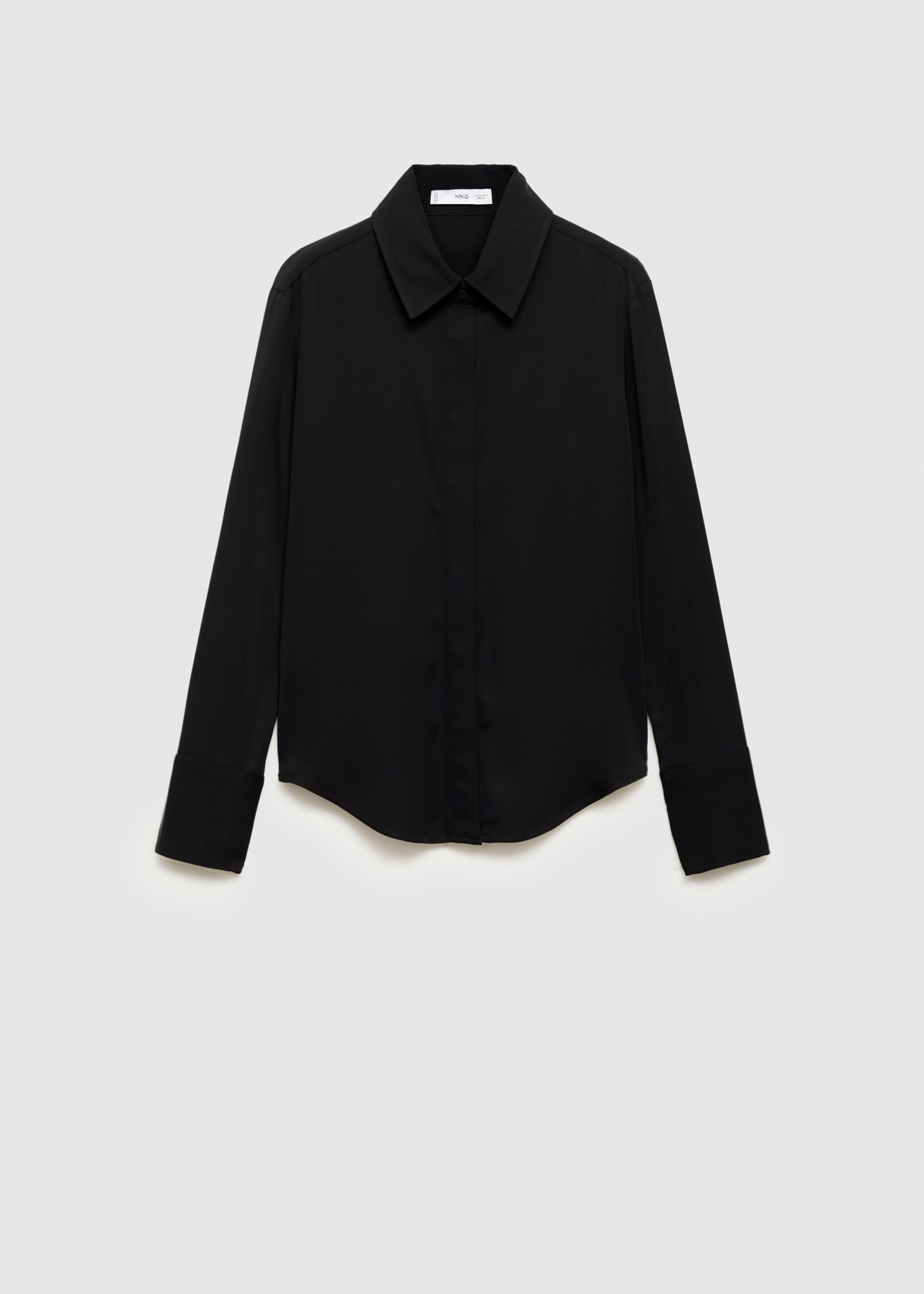 Soepelvallende blouse met lange mouwen - Artikel zonder model, Zwart. Ref: 77025649-00.