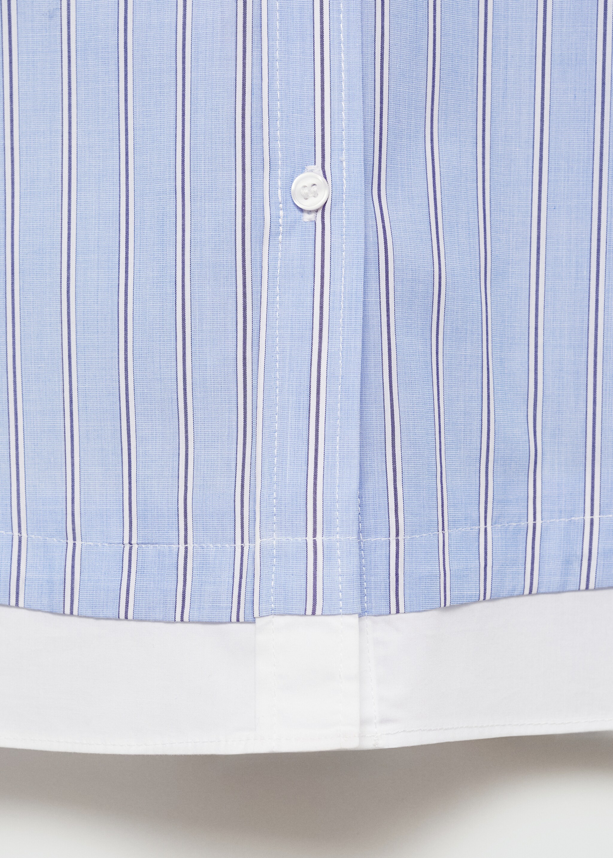 Shirt with contrasting stripes - Details of the article 0, Sky Blue. Ref: 77025650-00.
