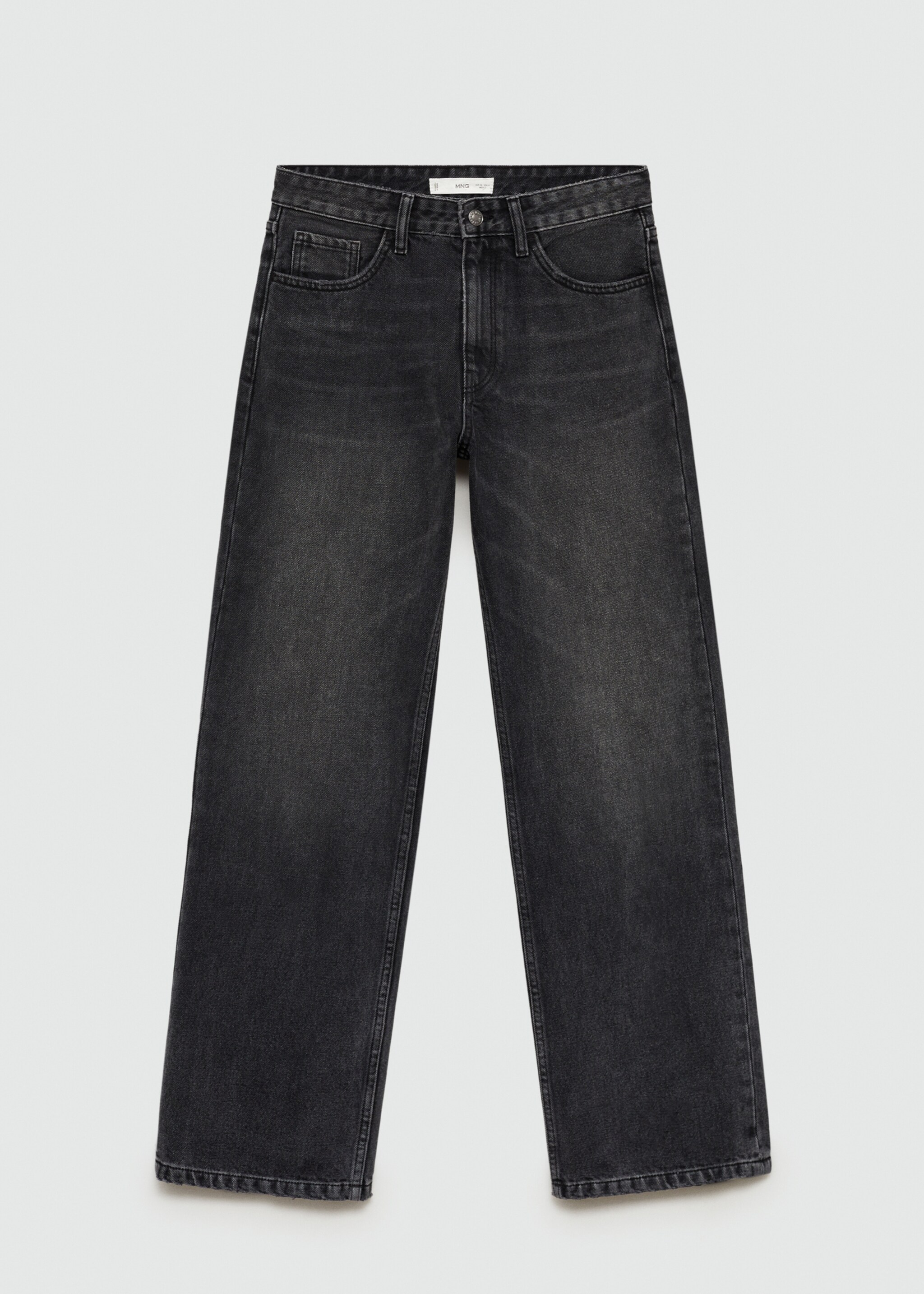 Gerade Jeans mit mittlerem Bund - Artikel ohne Model, Black denim. Ref: 77025653-00.