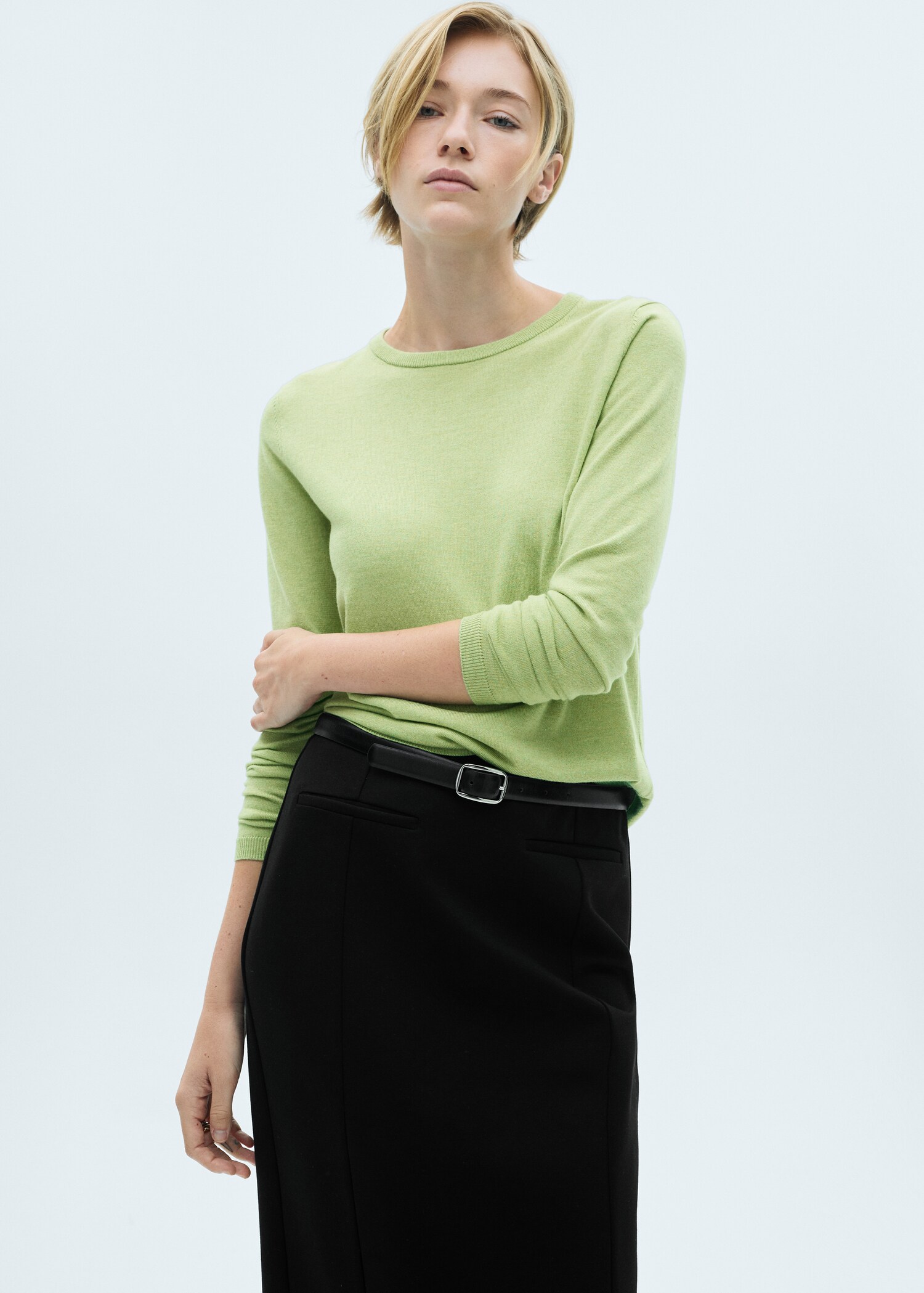 Fine-knit crew-neck sweater - Medium plane