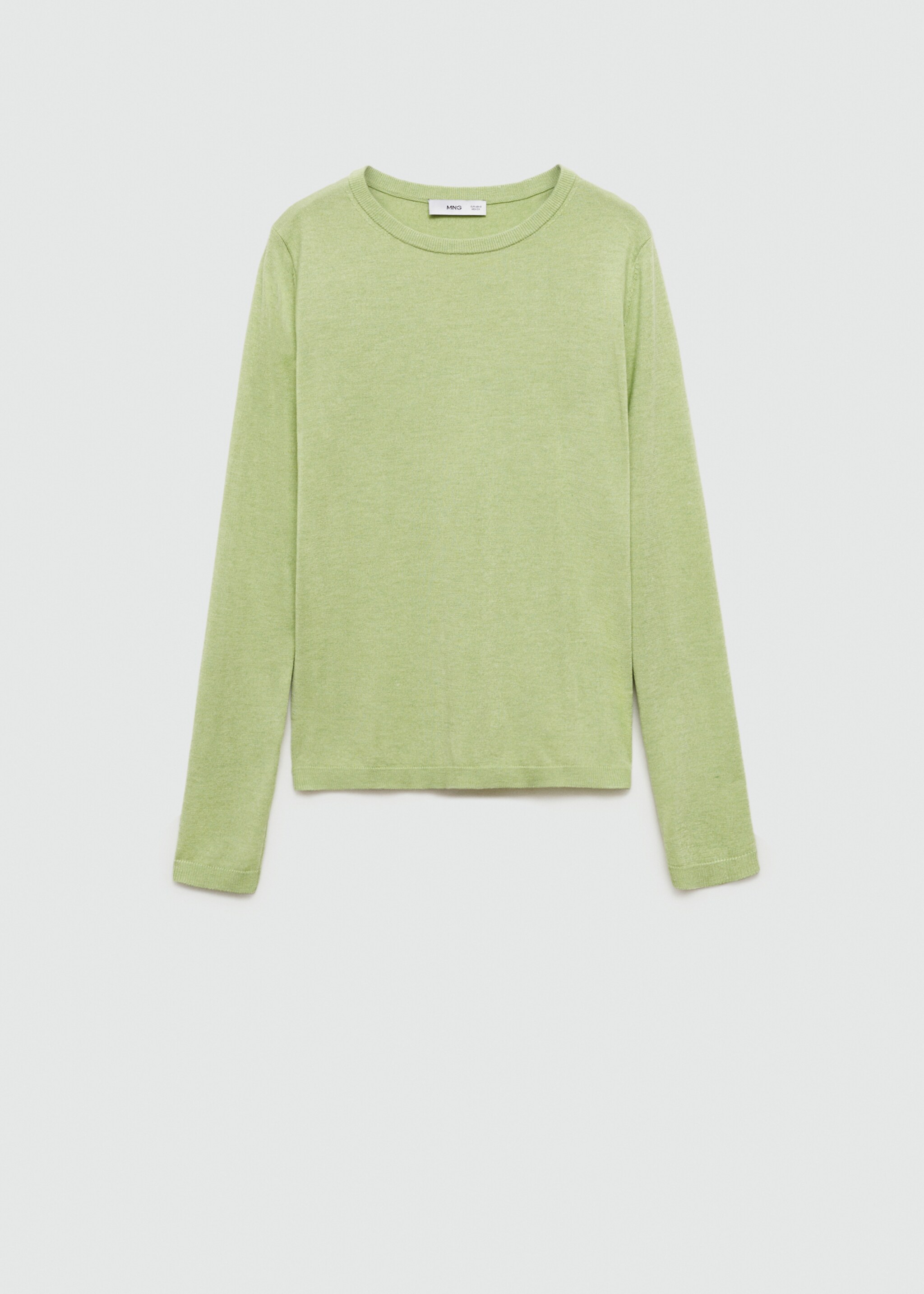 Fine-knit crew-neck sweater - Article without model, Aqua Green. Ref: 77025656-00.