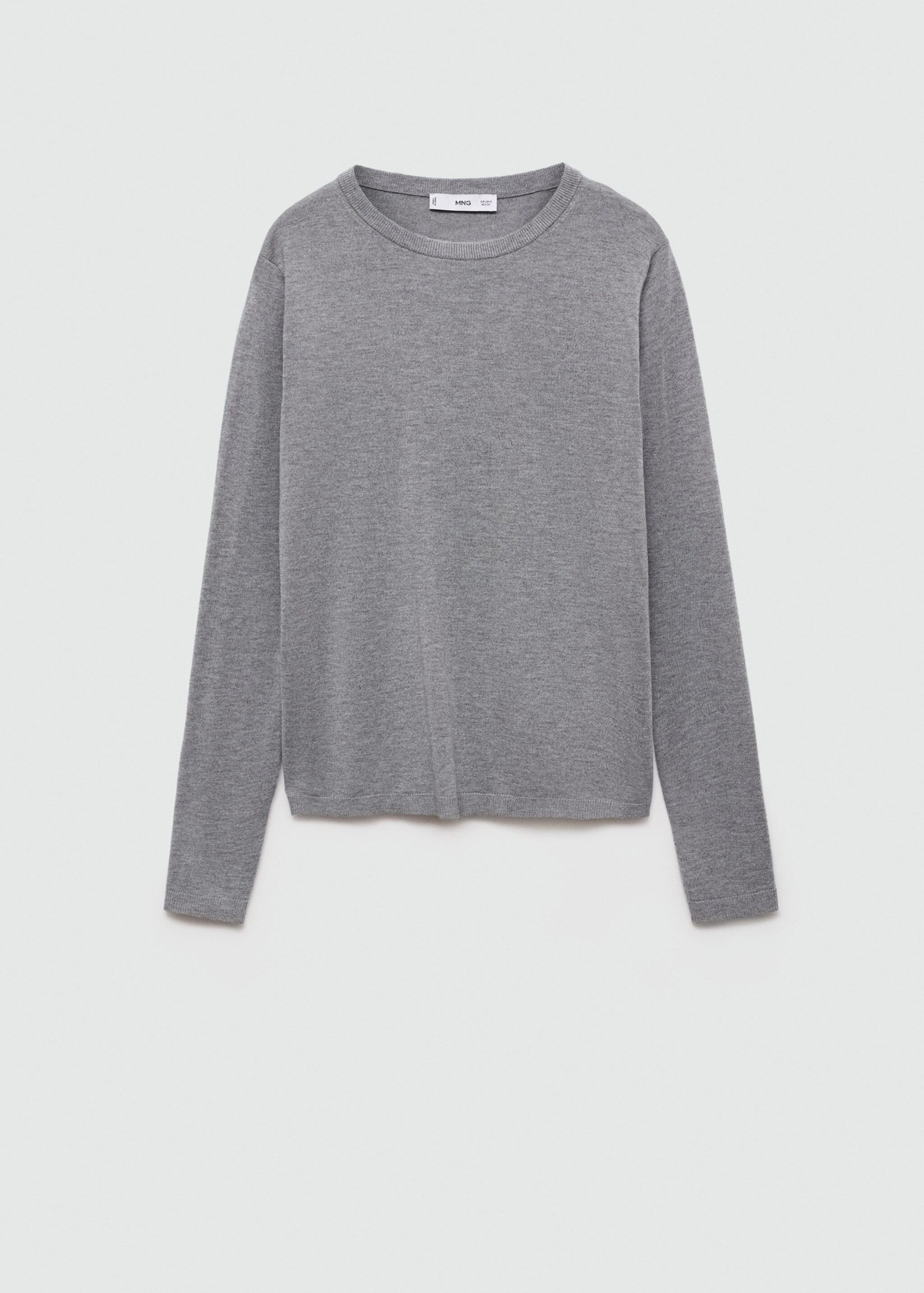 Fine-knit crew-neck sweater - Article without model, Light Heather Grey. Ref: 77025656-00.