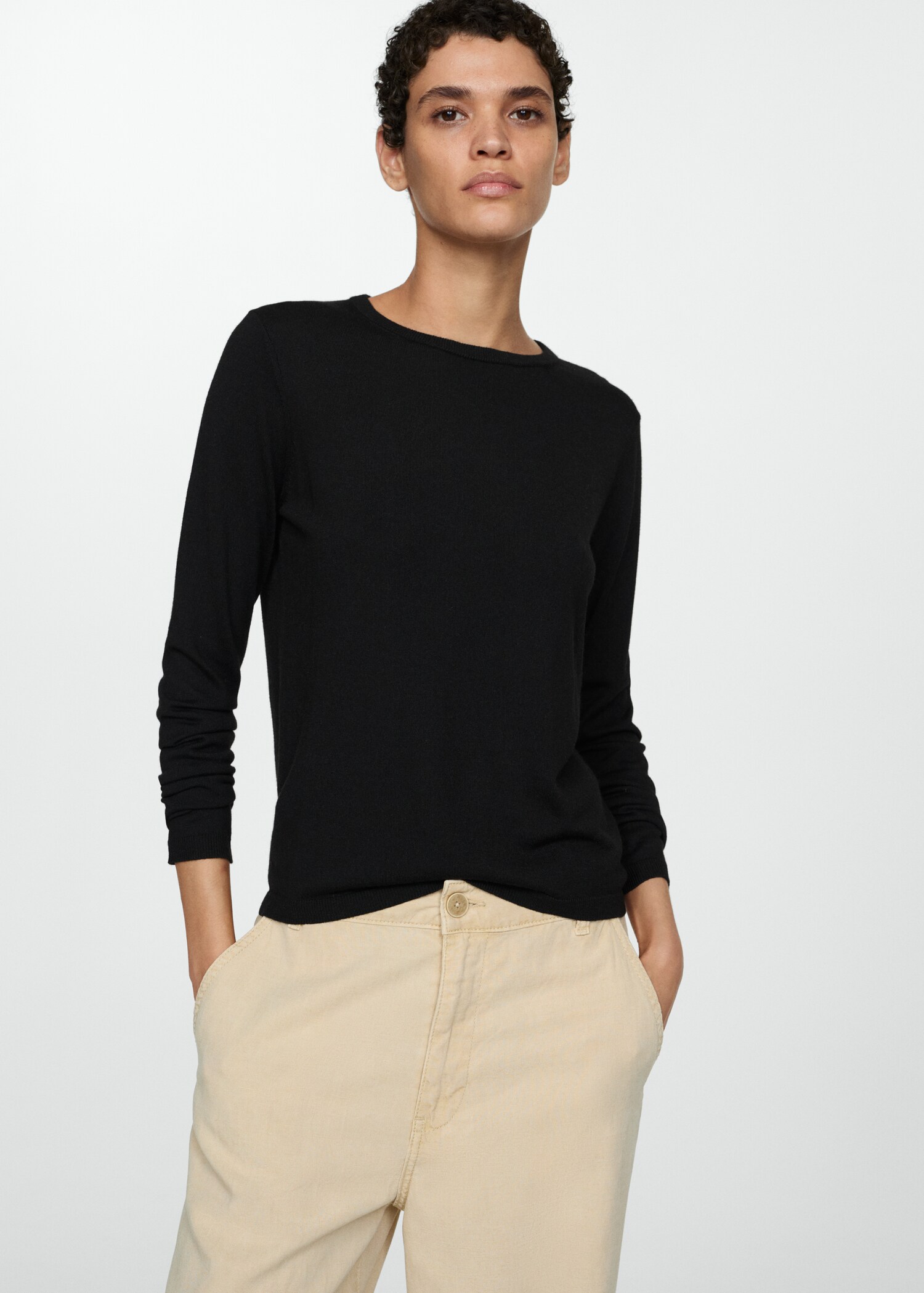 Fine-knit crew-neck sweater - Medium plane